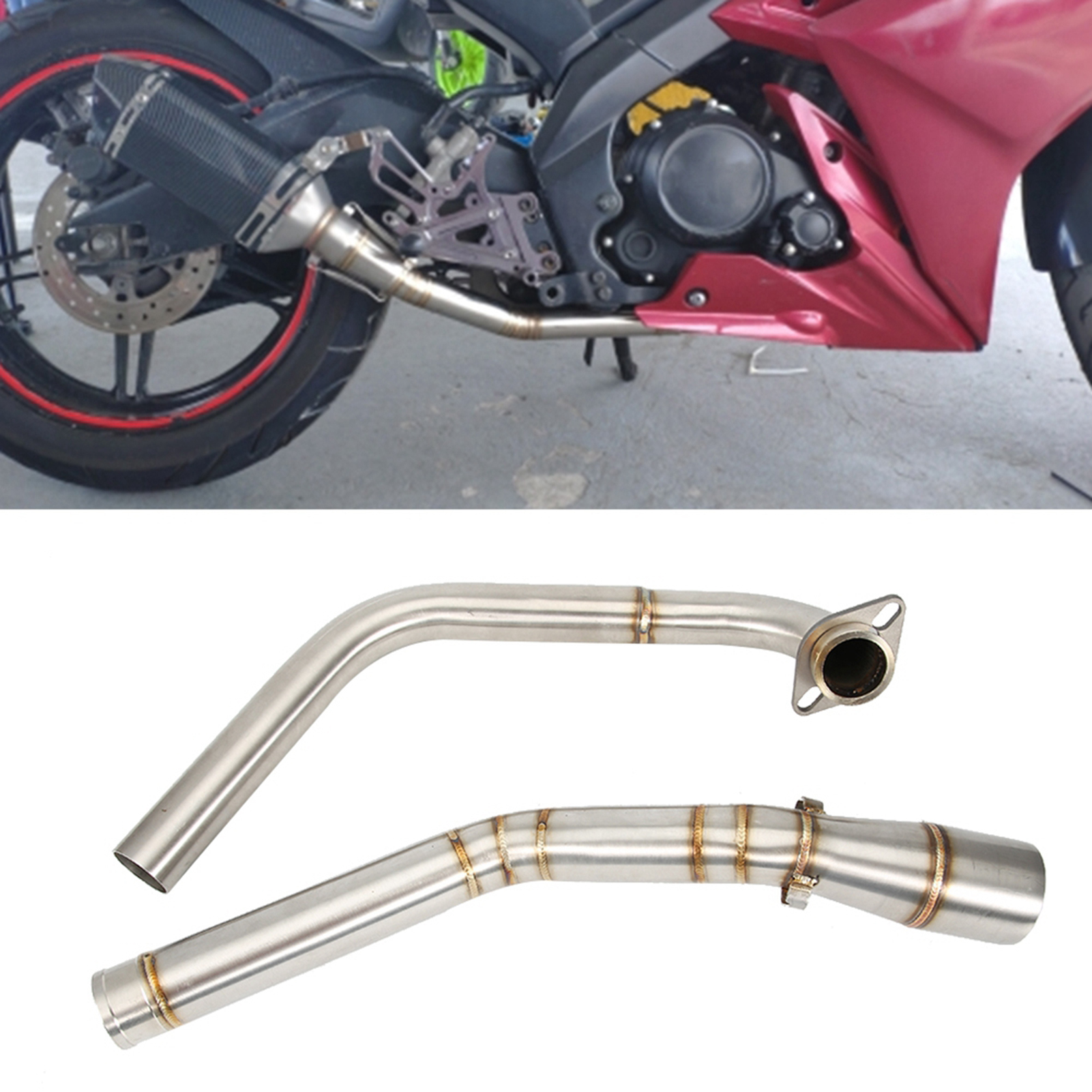 Zwischenrohr Für Auspuffanlage Für Yzf R15 Und Mt-15 Motorräder (2008–2017), Umbausatz, Verbindungsrohr Aus Edelstahl, Ersatzteil