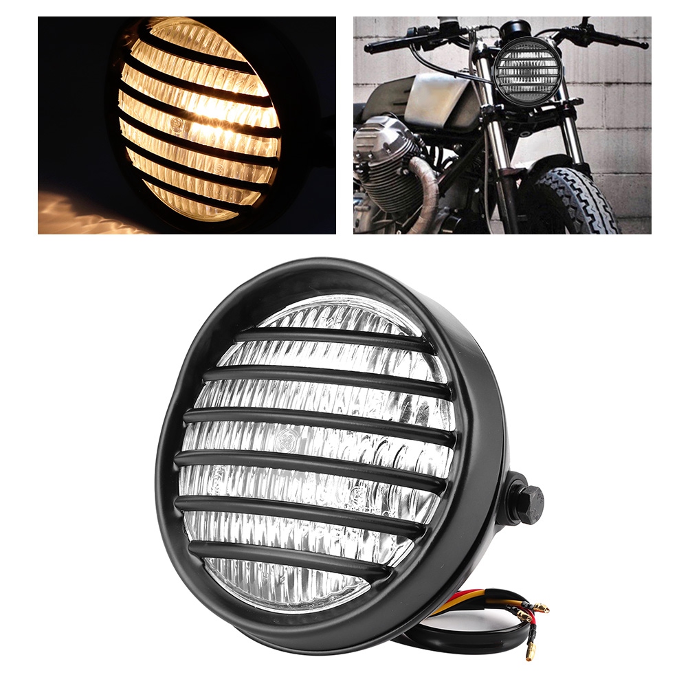 6-zoll-motorrad-rundscheinwerfer-grillabdeckung Für 35-w-halogenlampe, Universelles Motorrad-scheinwerferglas, Transparentes Glas