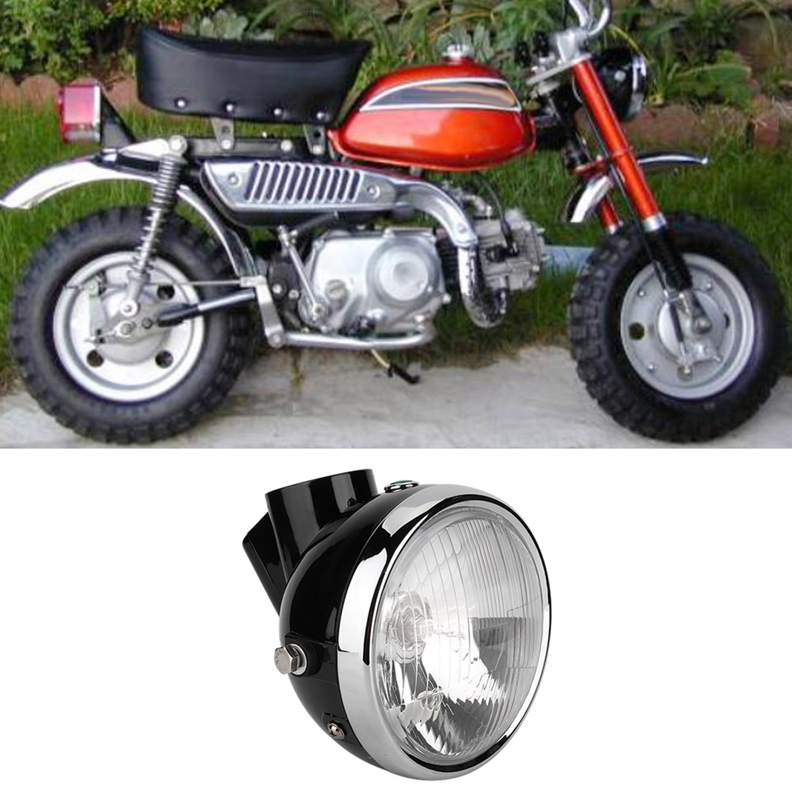 Motorradscheinwerfer Für Macaquinho Z50 Little Monkey, Runder Led-projektor, Wasserdicht, Robust, Leistungsstarke Ausleuchtung, Kompatibel Mit Mini-motorrädern, Ersatzteil, 12 V, Einfache Montage