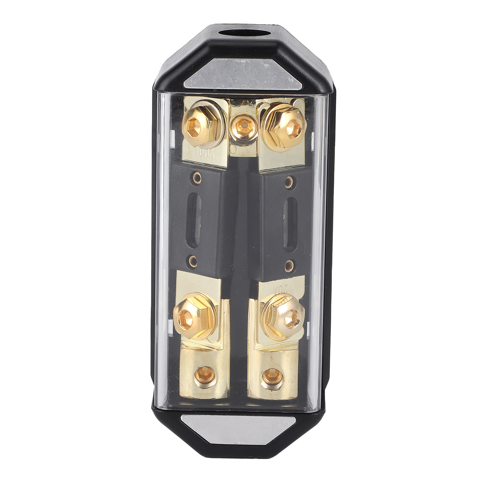 100a Doppel-eingangssicherungskasten, 1 0ga Eingang Und 2 4ga Ausgänge, Verteilerblock Für Auto-audio-modifikation, Stereo-einbausatz.