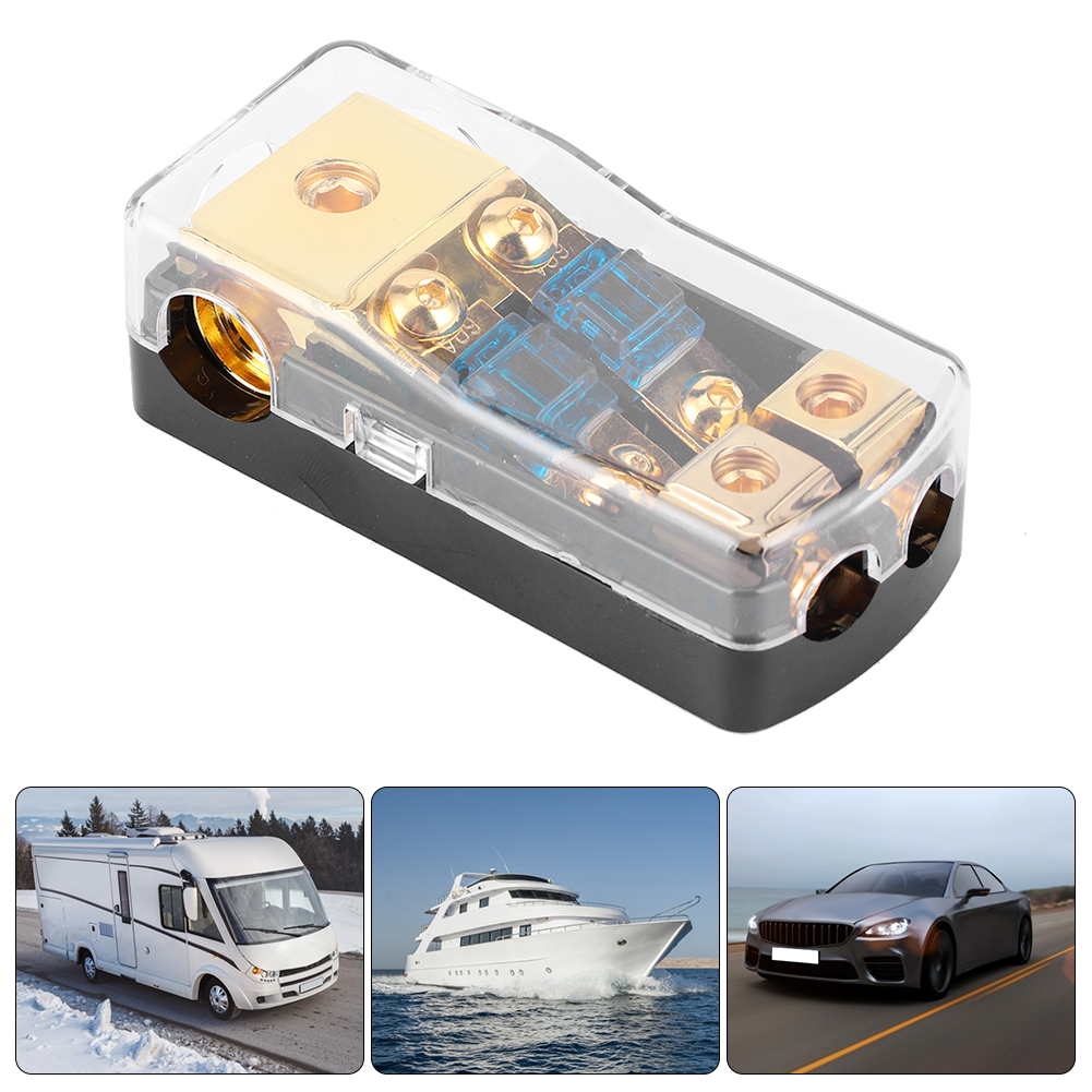 0/4-zoll-eingang Auf 4/8-zoll-ausgang, 60-a-sicherungsverteilerblock, 2-wege-mini-anl-sicherungshalter Für Auto-, Boots- Und Audiosysteme