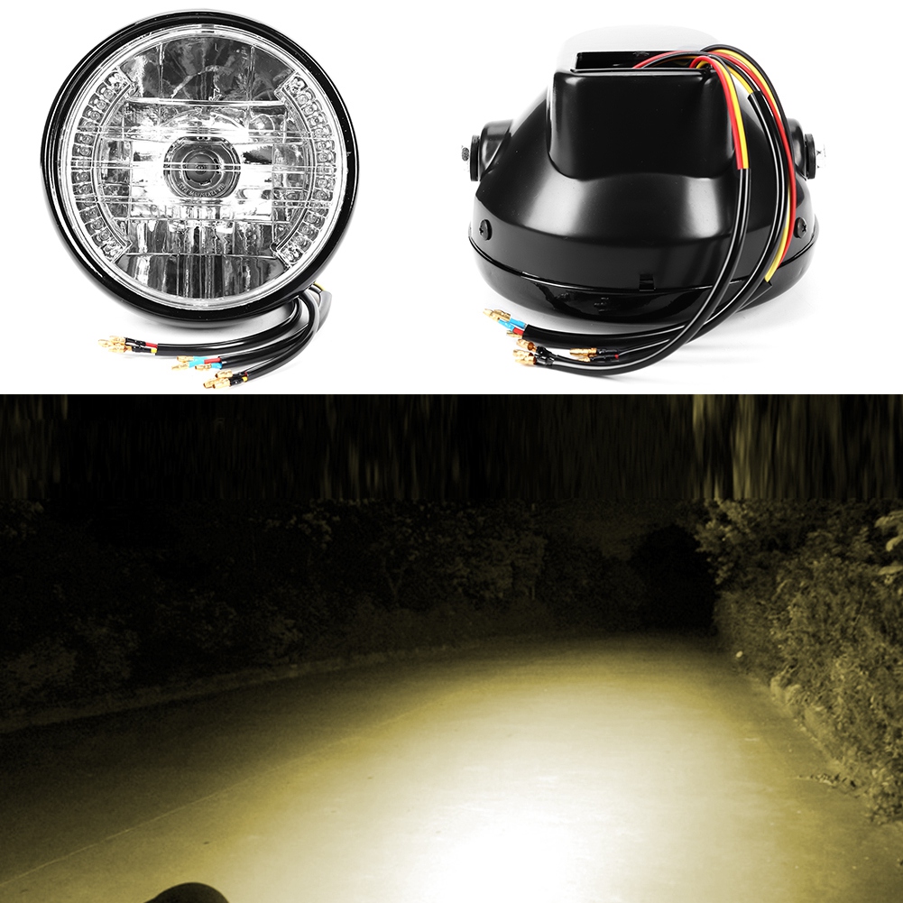 Motorrad-frontblinker H4 7" Led Blinkend, Doppelprojektor Mit Weißer Optik, 2-lampen-set, Kompatibel Mit Custom- Und Straßenmotorrädern