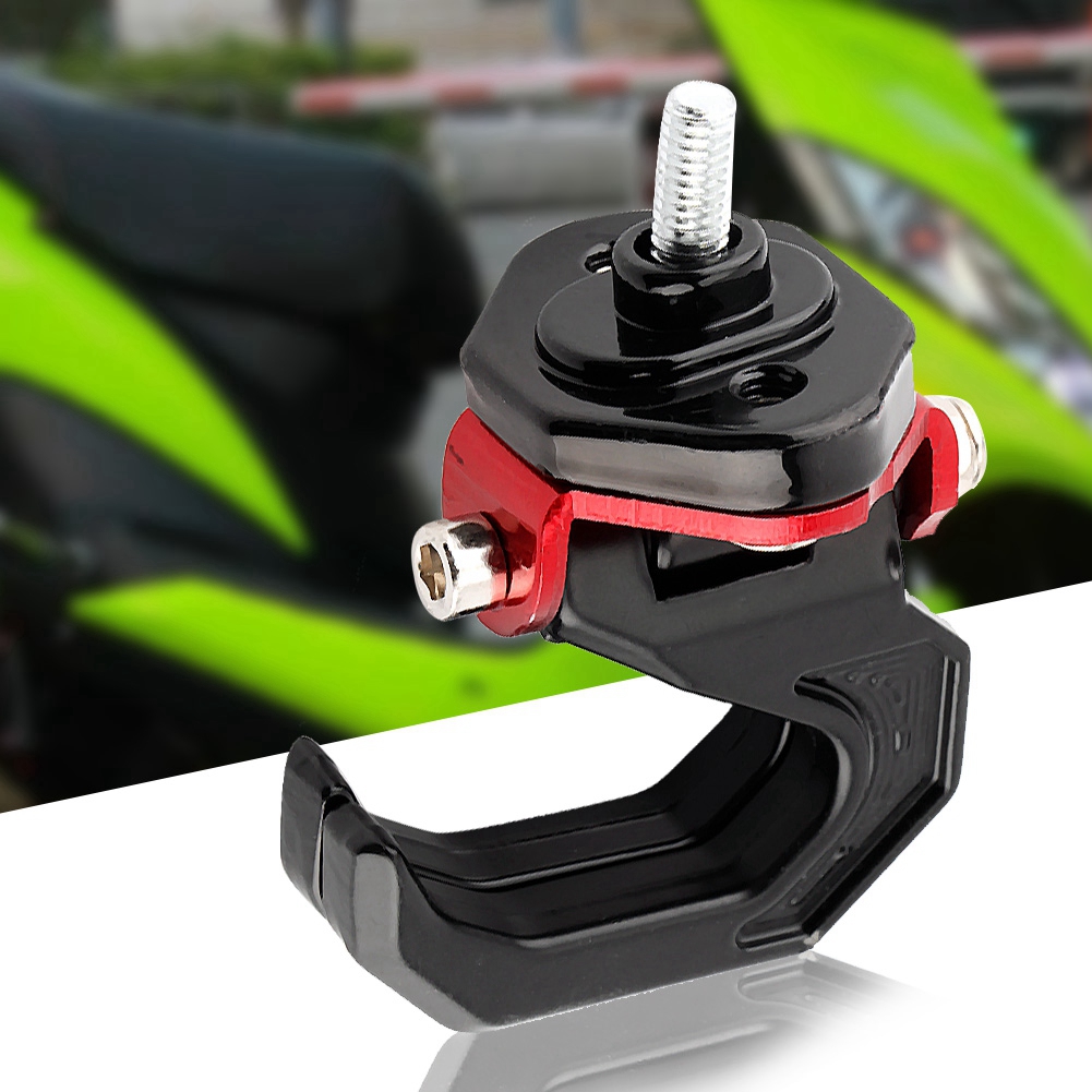 Universeller Motorrad-gepäckträgerhaken, Schwarz/rot, Aluminium