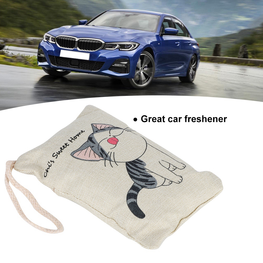 Deodorant-sachet Aus Natürlicher Bambuskohle, Katzenmotiv, Luftreiniger Für Auto Und Zuhause, 3er-pack