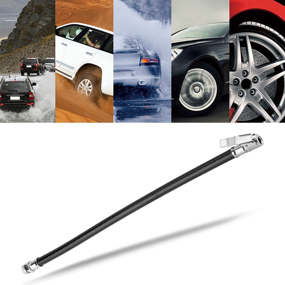 Set Aus 2 Reifendruckmessern Mit Aufblasschlauch, Druckluftdüse Und Pumpenanschlussschlauch, Zubehör Zur Druckkontrolle Für Autoreifen.
