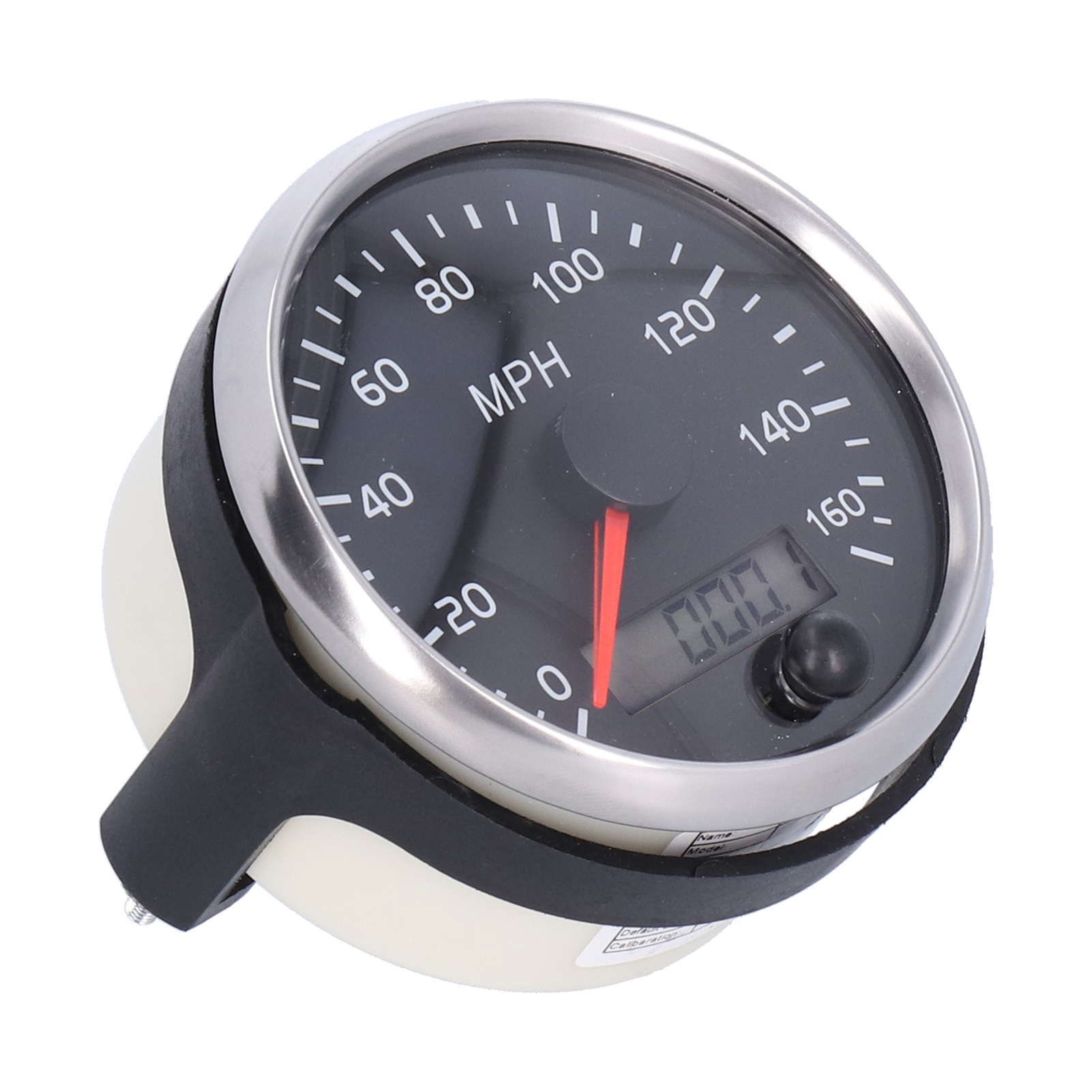 3,3-zoll-tachometer (12 V/24 V), 160-mph-anzeige, Weiß/gelb Hinterleuchtetes Lcd-display Für Auto, Lkw, Boot