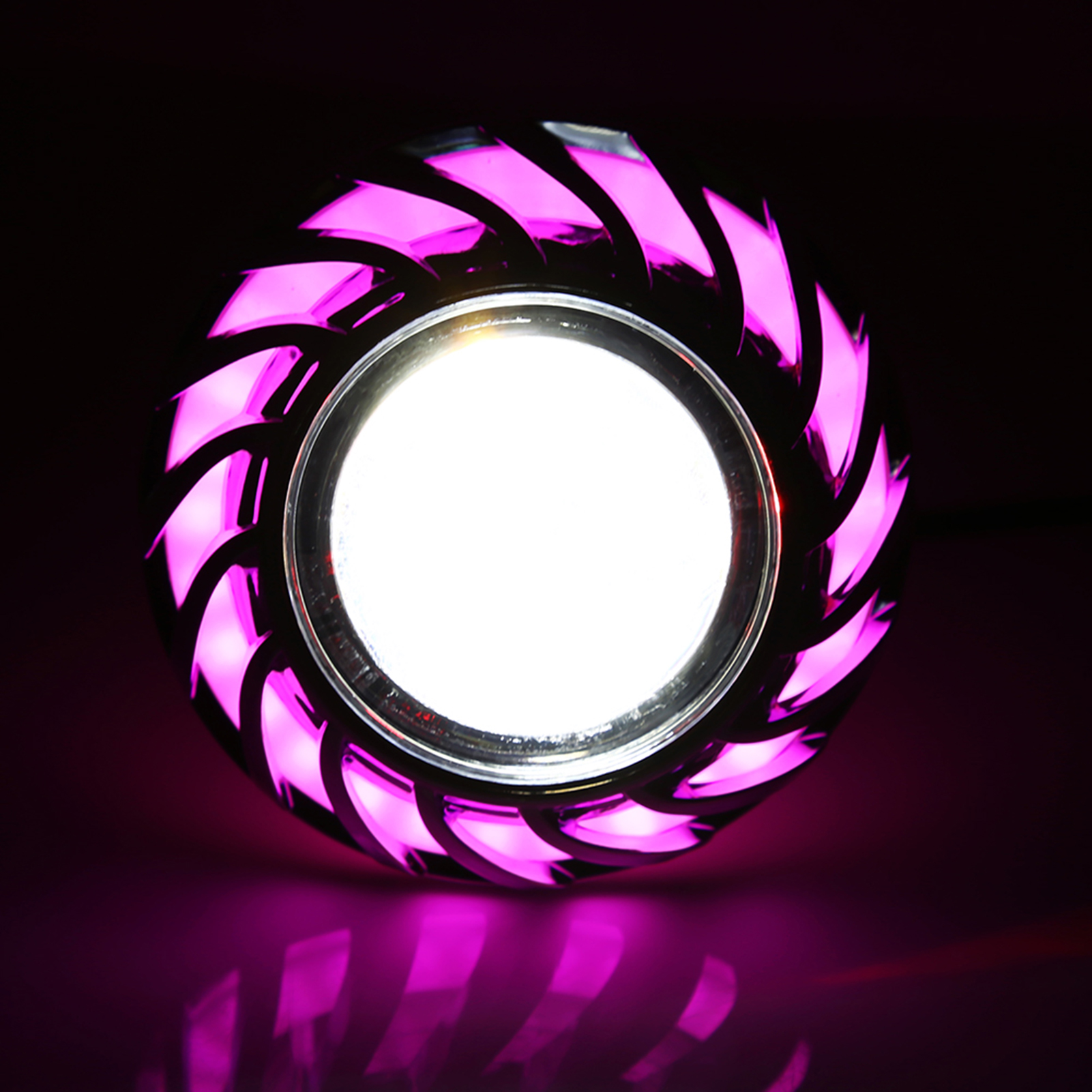 Motorrad-led-scheinwerfer-projektor, Einzellinse, Halo-effekt, Angel Eye, Demon Spot, Pink