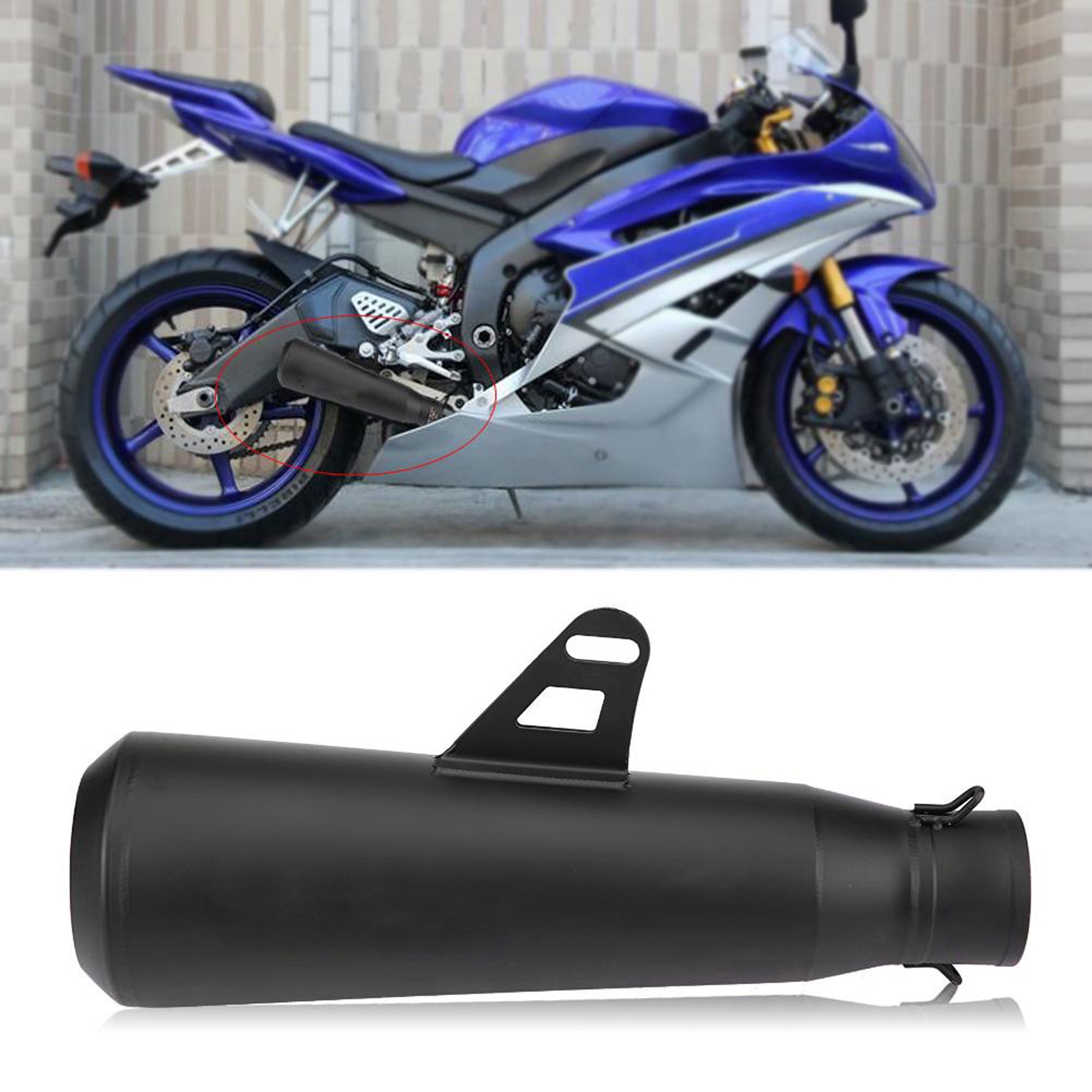 Universeller 51-mm-motorradauspuff, Modifizierter Auspuffschalldämpfer, Kompatibel Mit Kawasaki, Honda, Yamaha, Typ 1, Robustes Stahlrohr, Verbesserte Leistung.