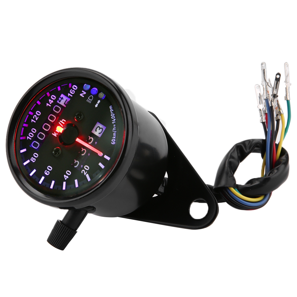 Universeller Motorrad-led-tachometer 12v Mit Hintergrundbeleuchtung, Doppelkilometerzähler, Wasserdichter Armaturenbrettanzeige, 2-teiliges Set.