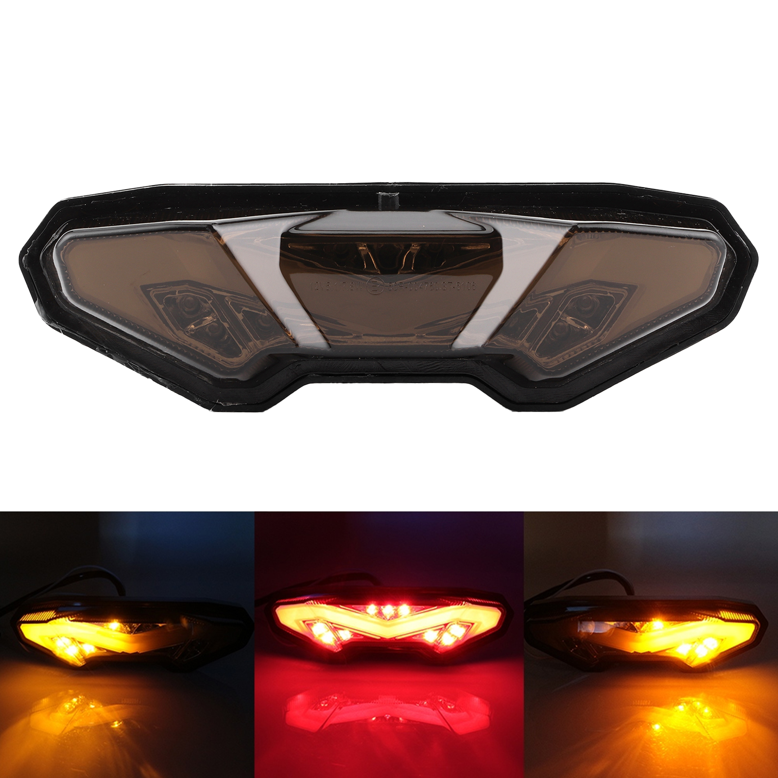 Led-motorradrücklicht Mit Getönter Linse, Kompatibel Mit Yamaha Mt-09, Fz-09, Mt-10, Fz-10, Fj-09 – Schwarze Linse, Hochleistungsbeleuchtung, Komplettset
