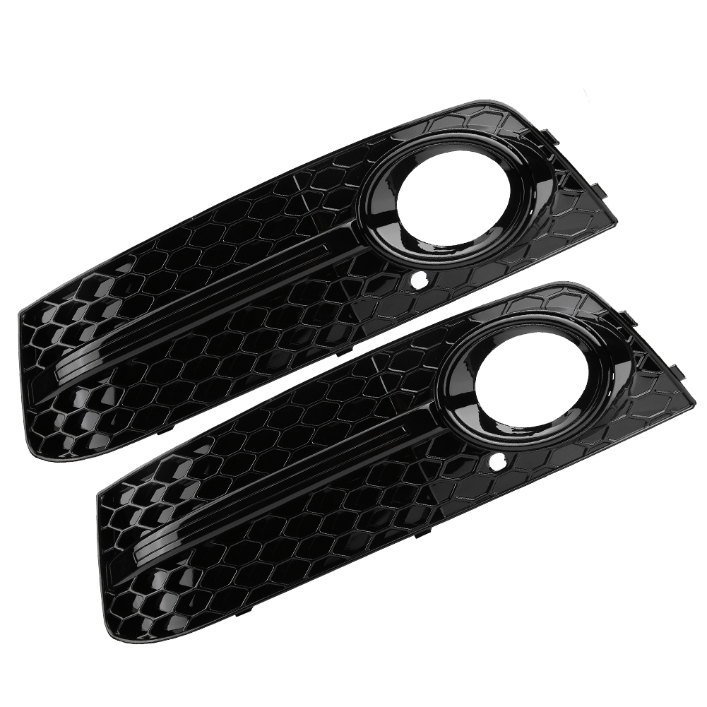 2x Nebelscheinwerfergitter Im Rs4-stil, Glänzend Schwarz, Für Audi A4 B8 2009-2012, Frontstoßstangengitter