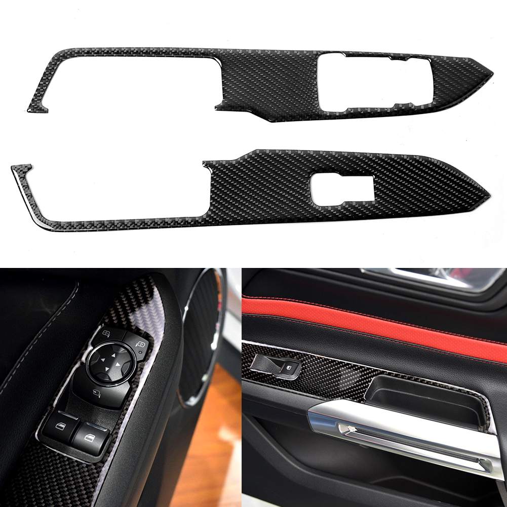 2 Stück Fensterheber-bedienfeld-rahmenabdeckung Passend Für Ford Mustang 2015-2019