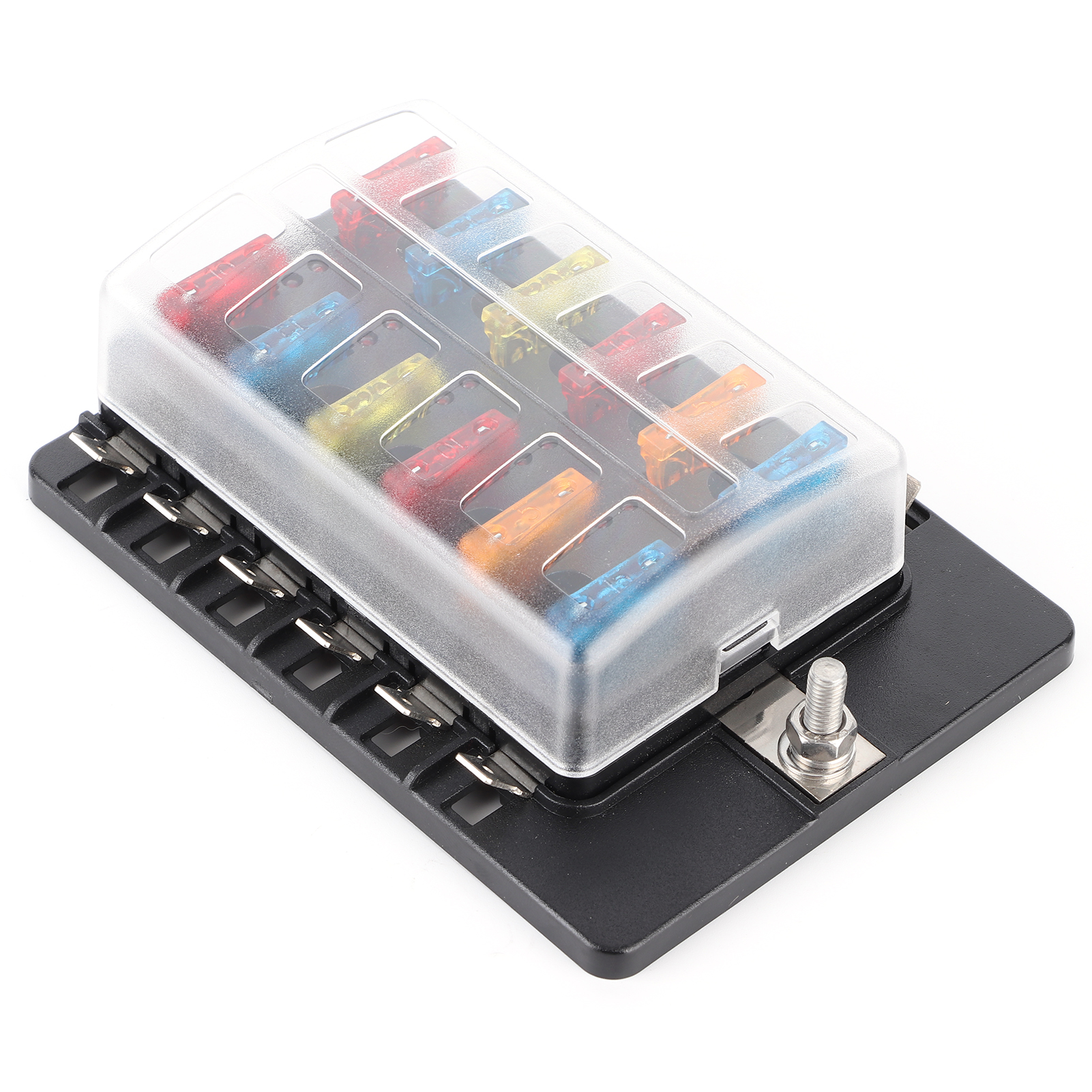 12-fach Sicherungskasten-set Mit Flachsicherungsblockhalter Und Led-anzeige Für Auto, Lkw, Bus, Boot Und Yacht