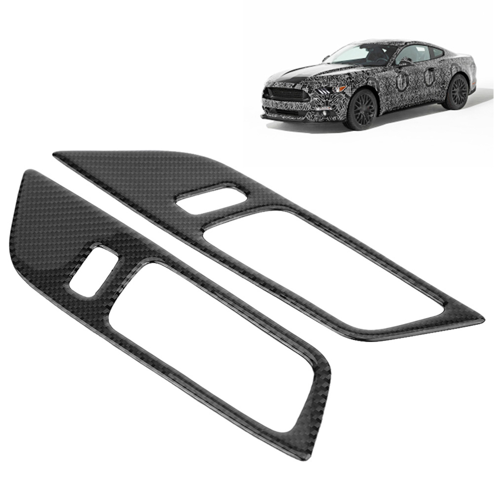2-teilige Türgriffblenden Aus Kohlefaser Für Ford Mustang (2015–2017), Türgriffmuldenabdeckungen, Auto-dekorationsset