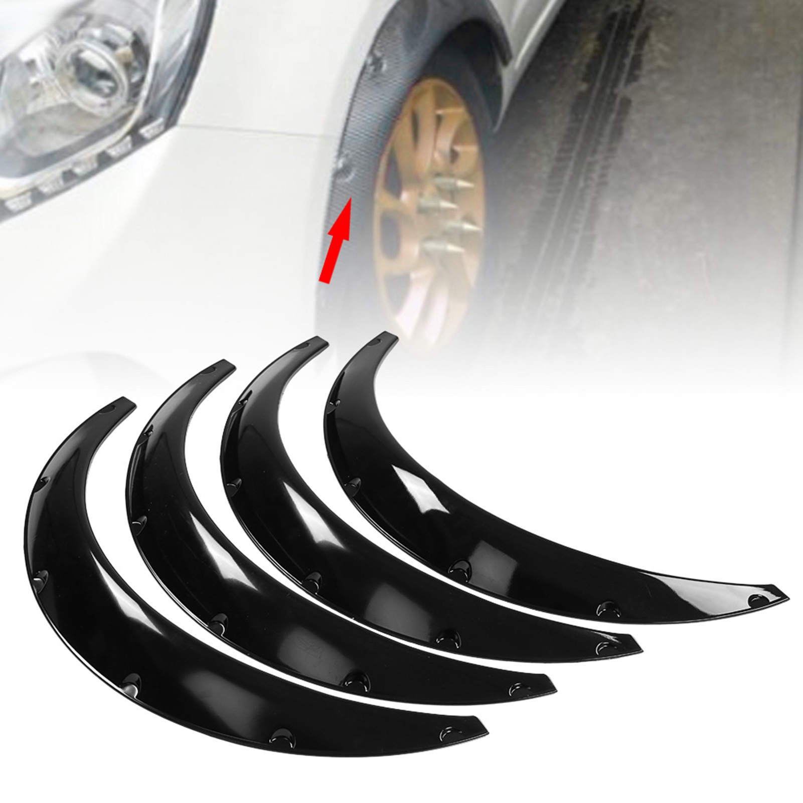 4 Stück 850 Mm (33,5 Zoll) Flexible Kotflügelverbreiterungen Für Vorne Und Hinten, Extra Breite Radläufe, Universell