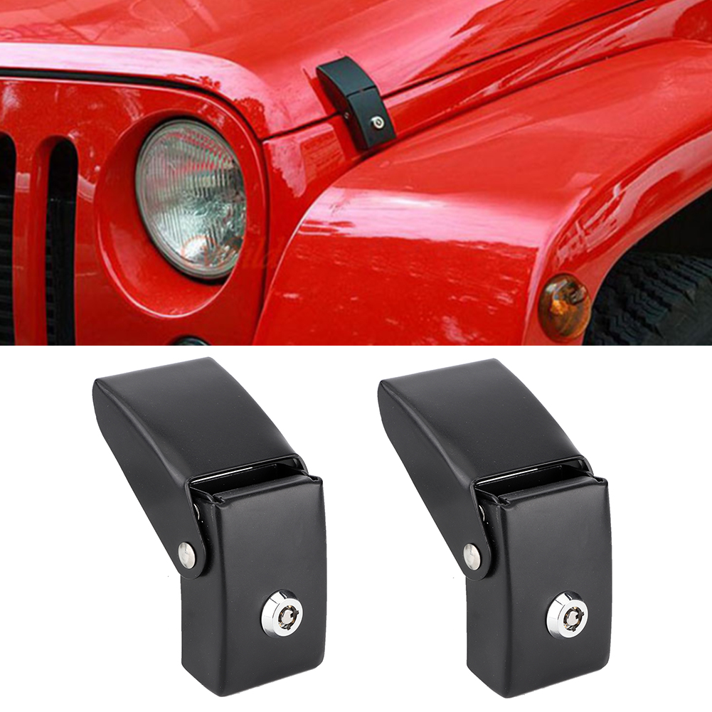2-teiliges Motorhauben-verriegelungsset Mit Schlüssel, Passend Für Jeep Wrangler 2007-2017