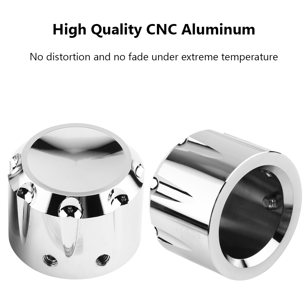 2 Cnc-gefräste Aluminium-endkappen Für Motorrad-vorderachse Mit Totenkopfmutterabdeckung (chrom)