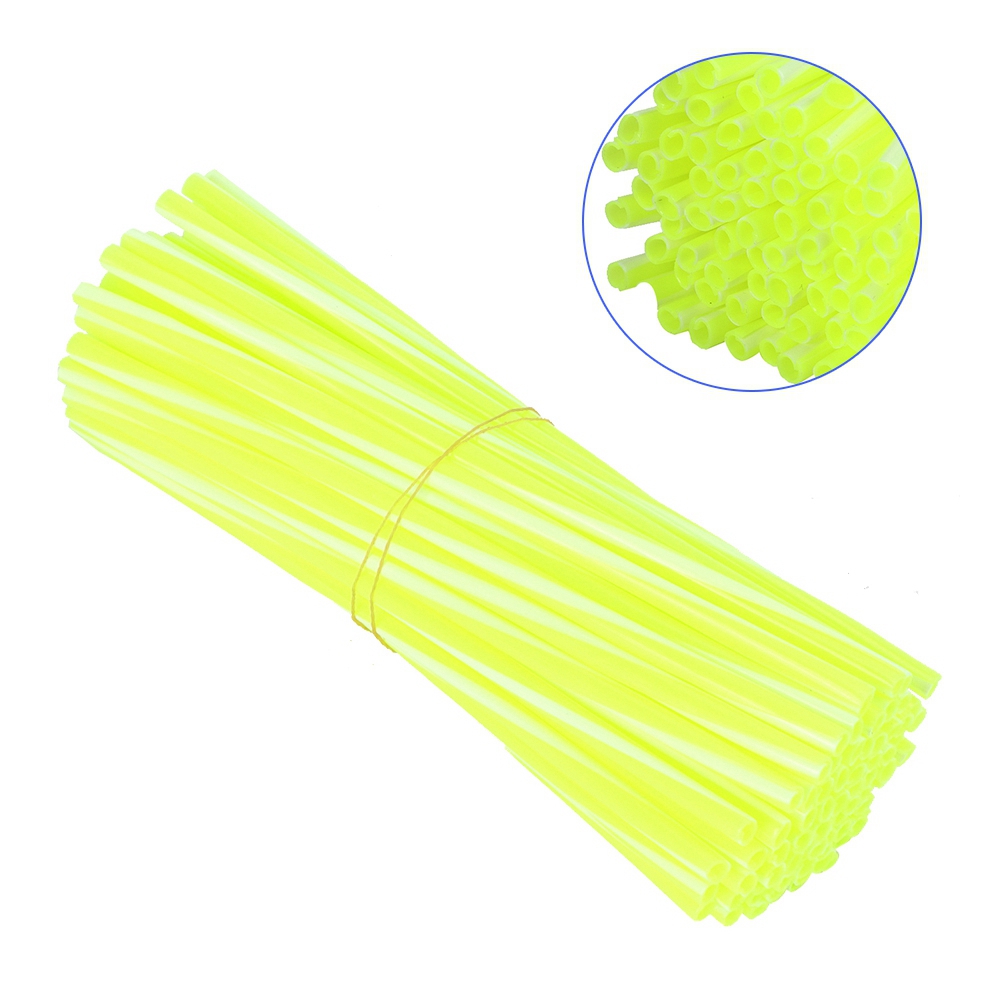 Set Mit 72 Speichenschützern (17 Cm) Für Motocross- Und Enduro-motorräder, Fluoreszierende Grüne Und Weiße Felgenbänder, Raddekorationsset
