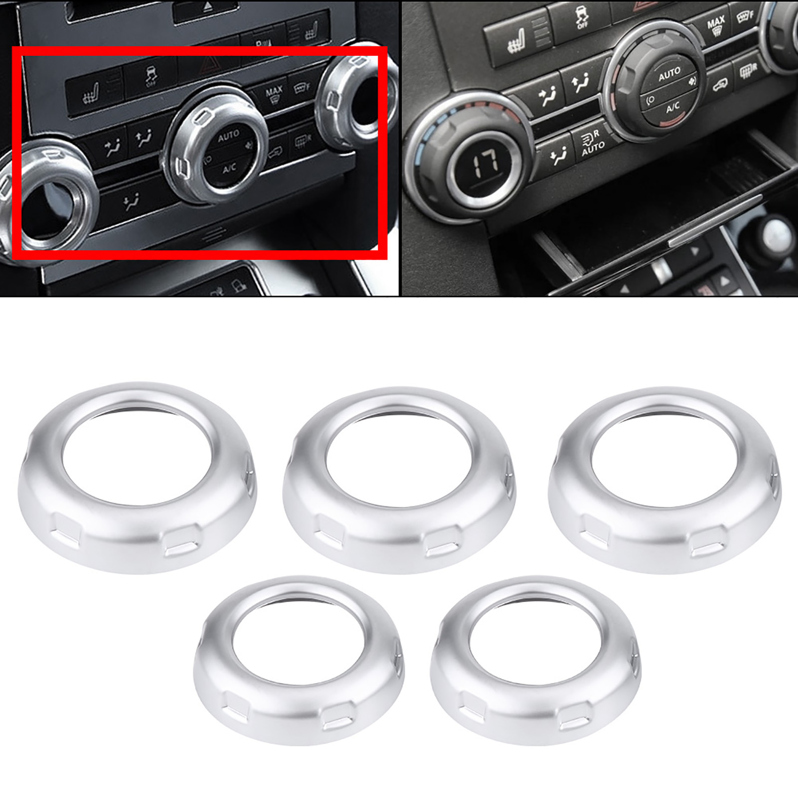 5 Verchromte Tasten Für Lautstärke- Und Klimaregelung, 5er-set, Kompatibel Mit Land Rover Discovery 4 Lr4 2009-2016