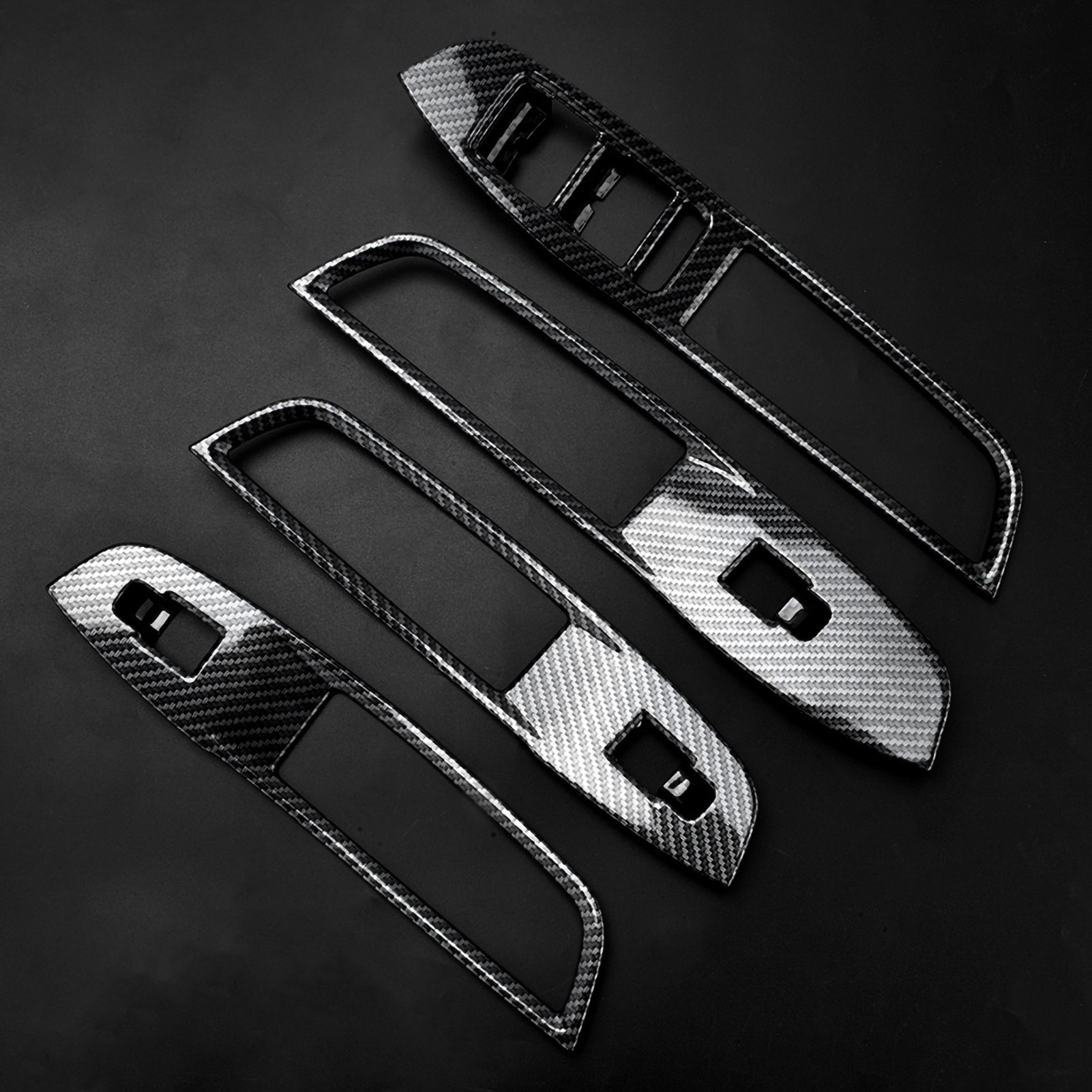 4-teiliges Set Dekorativer Fensterheber-aufkleber Für Mg Zs (2017–2018), Carbonfaser-optik, Interieur-aufkleber