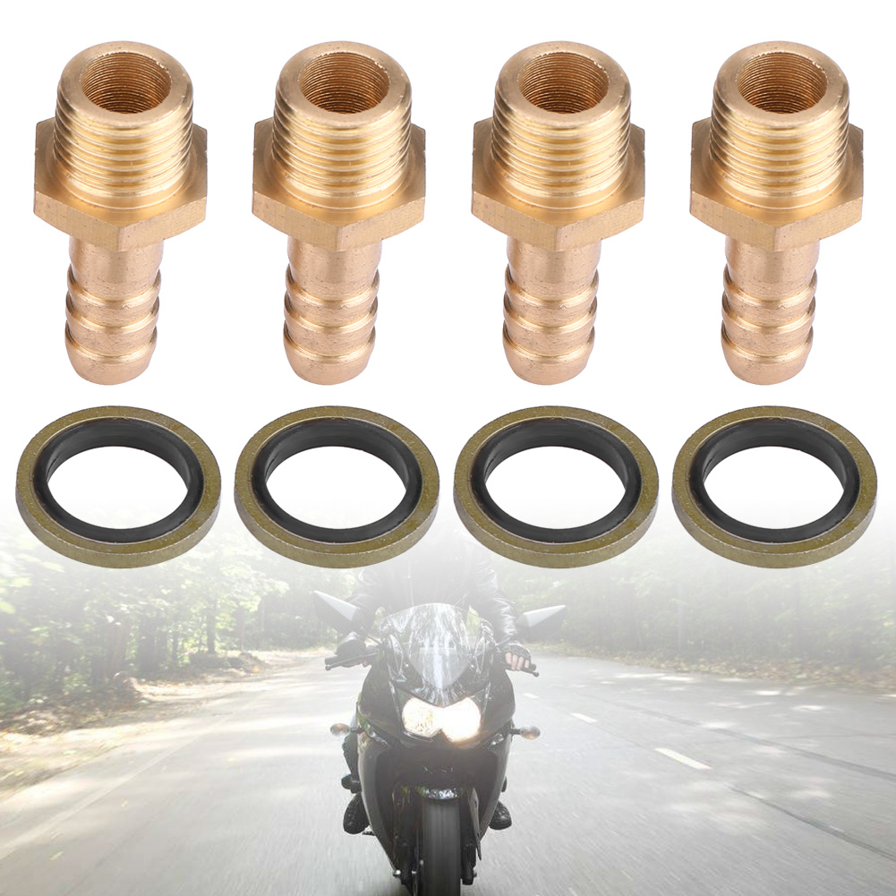 Satz Mit 4 Motorrad-ölkühleradaptern, M8-hohlgewindeanschluss, M12x1,25 Mm Ölkühlsystem