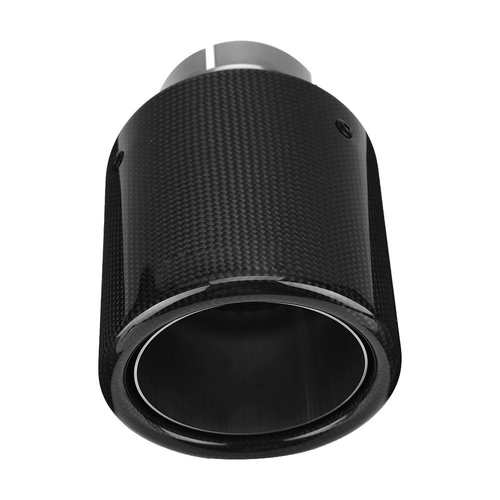 Auspuffblende Im Carbon-stil, Einzelauslass, Anpassbar 63-101 Mm, Modifiziertes Schalldämpferrohr Für Autos, Carbonfaser-finish, Performance-autozubehör.