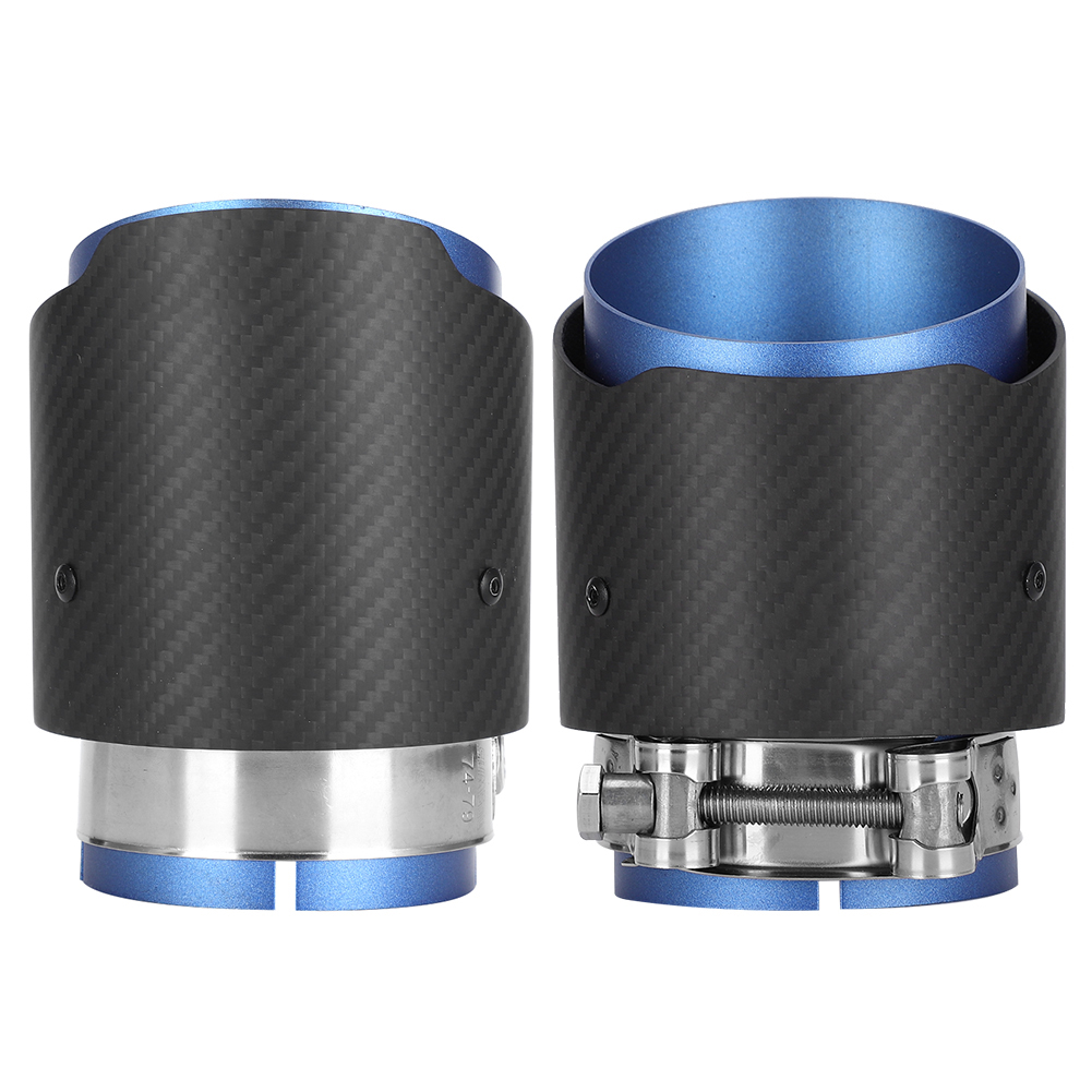 Auspuffendrohr Aus Kohlefaser, 80 Mm Einlass, 101 Mm Auslass, Gerade Seiten, Matt, Passend Für Mazda Cx5 Cx4 (blau)