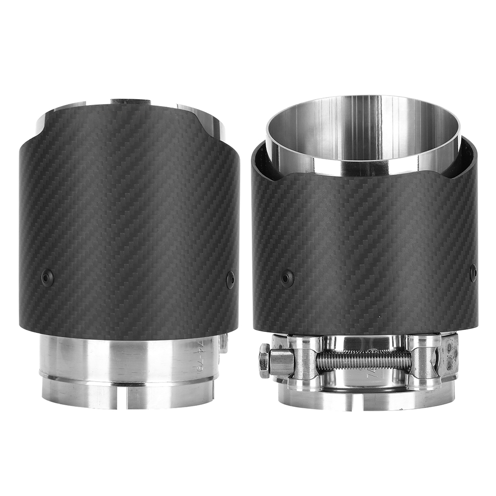 Auspuffendrohr Aus Kohlefaser, 80 Mm Einlass, 101 Mm Auslass, Gerade, Matt, Passend Für Mazda Cx5 Cx4 (silber)