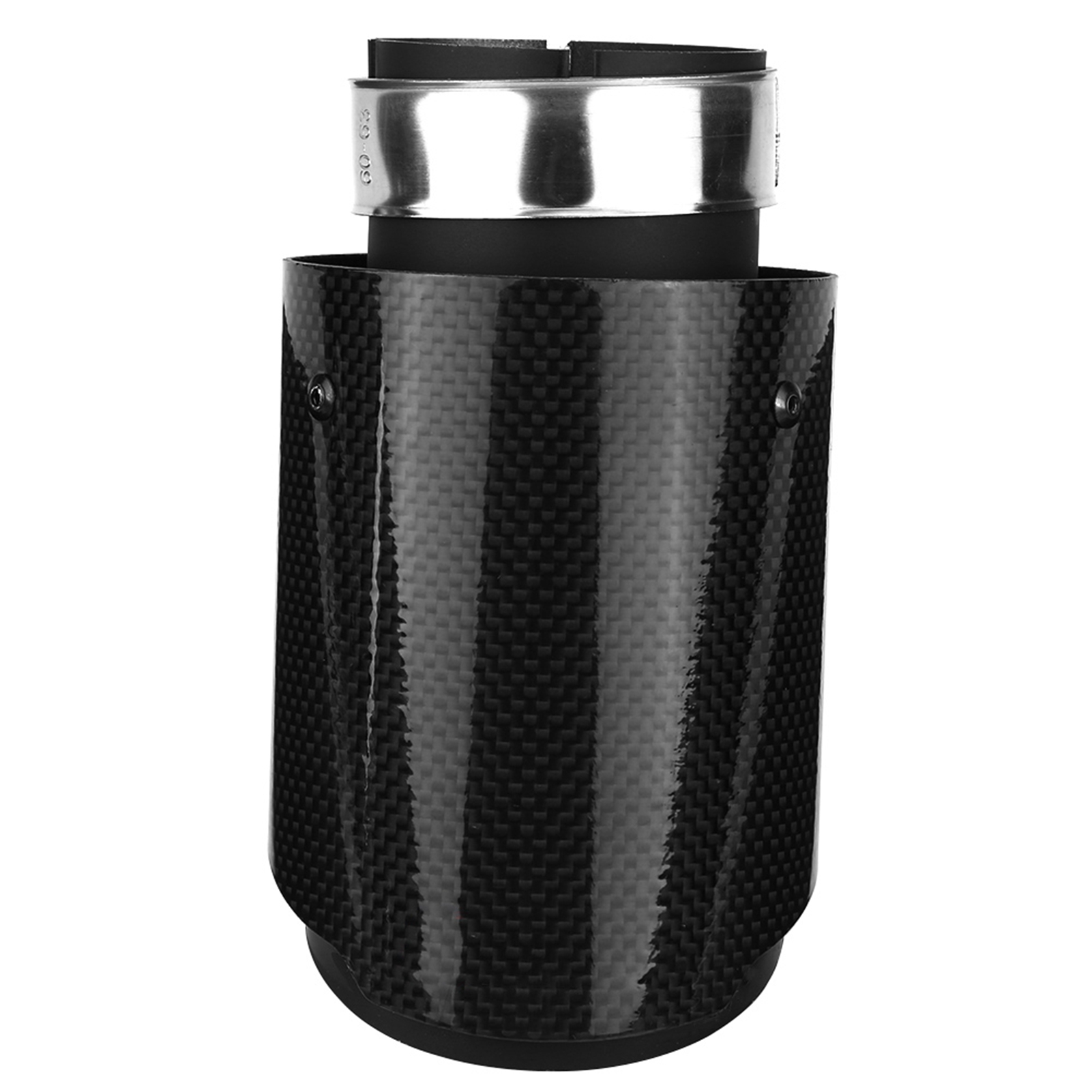 Auspuffendrohr Im Carbon-stil Für 60-mm-rohr, Schalldämpfer Mit Faserfinish, Ovaler Hinterer Auslass, Universelles Ersatzteil.