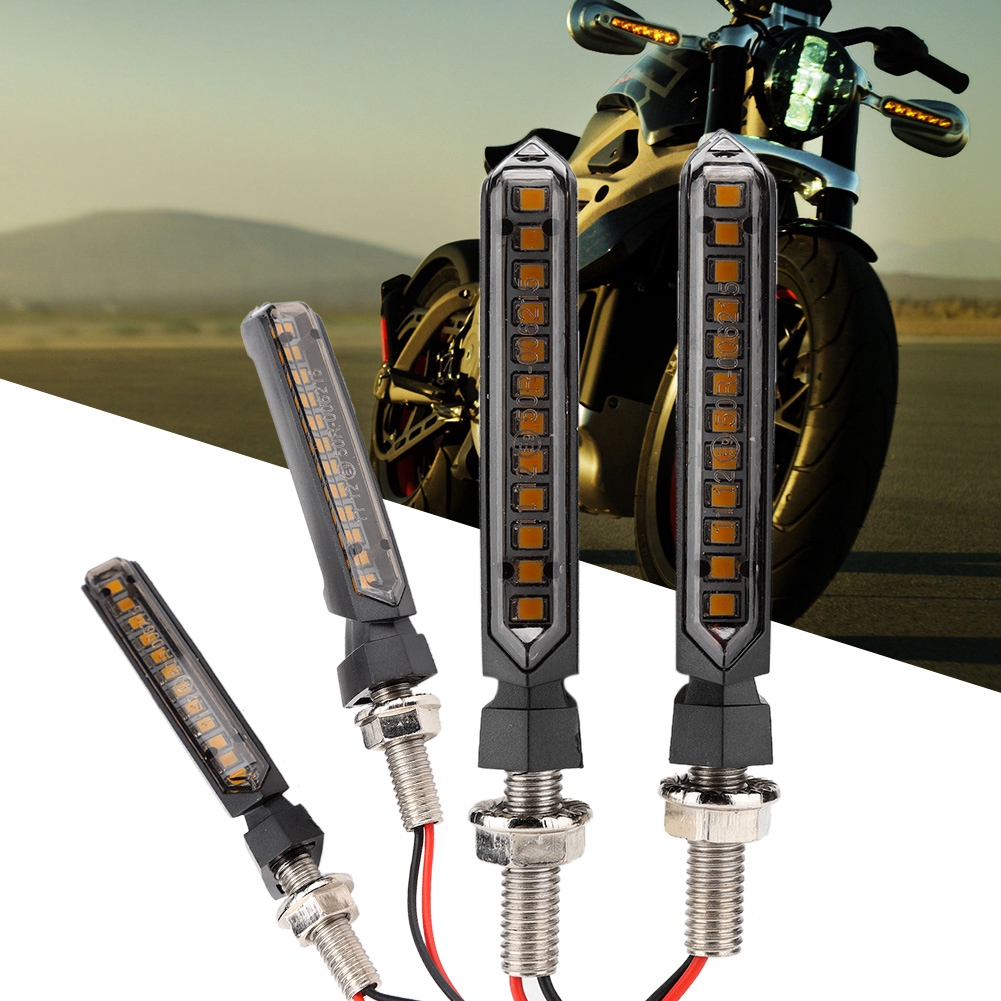 Universelle 12-v-motorradblinker, 4 Stück, 12 Led-lauflicht, Wasserdichtes Blinklicht Für Motorräder