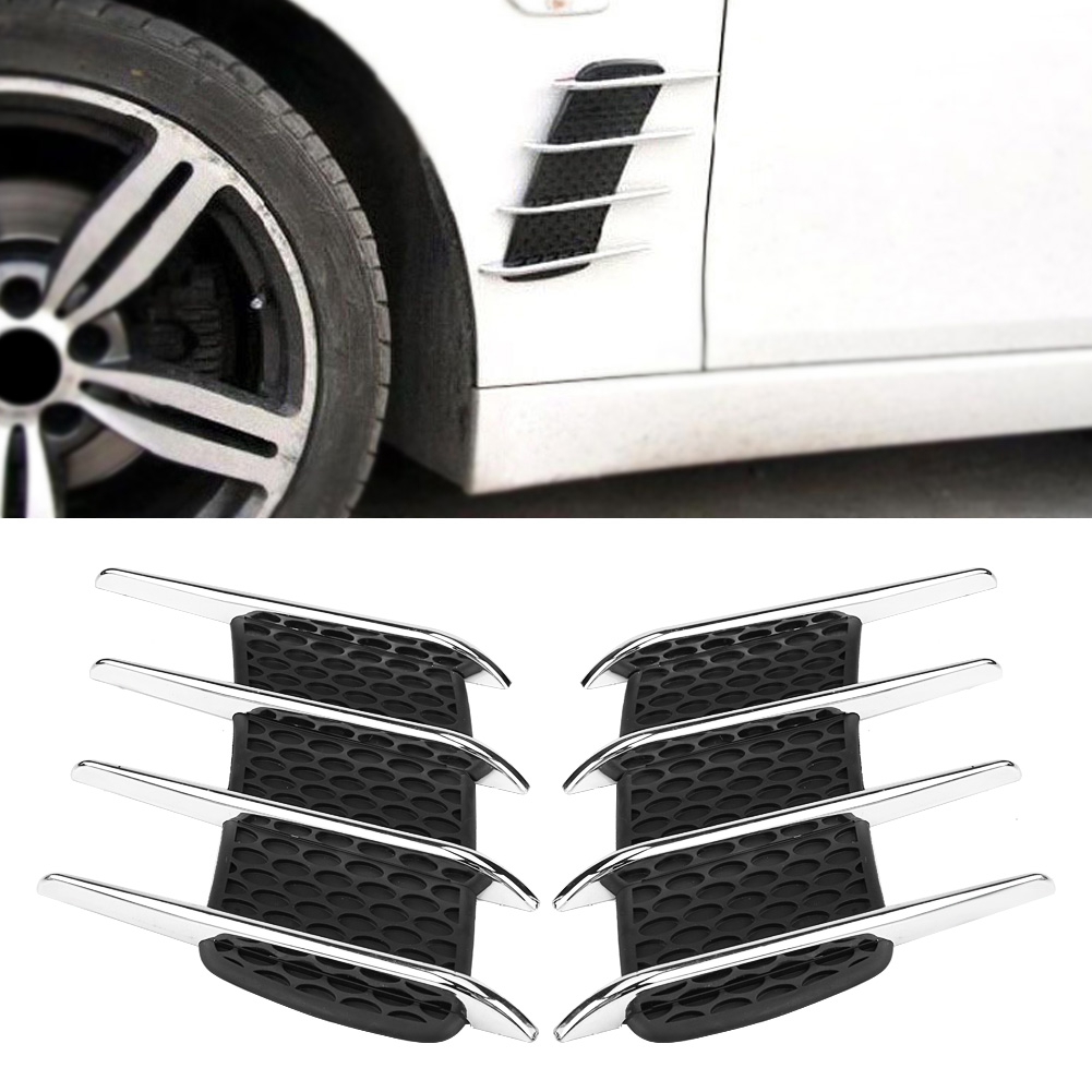 Paar Seitliche Lufteinlässe Für Die Motorhaube, Lufteinlässe Im Haifischflossen-stil, Dekorative Zierleisten Zum Aufkleben Für Den Außenbereich, Lüftungsleisten Für Die Motorhaube