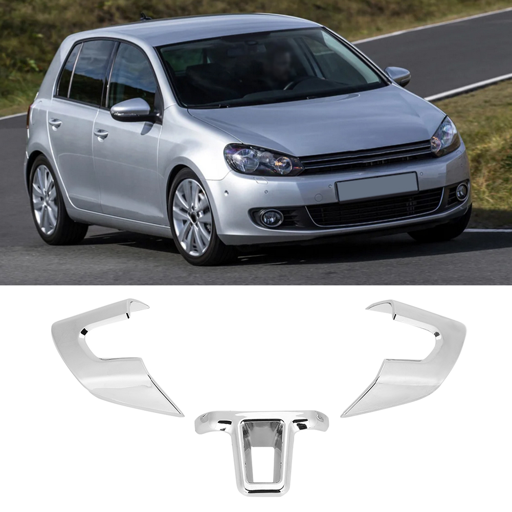 3-teiliges Set Chrom-lenkradzierleisten-aufkleber, Kompatibel Mit Golf 6/mk6