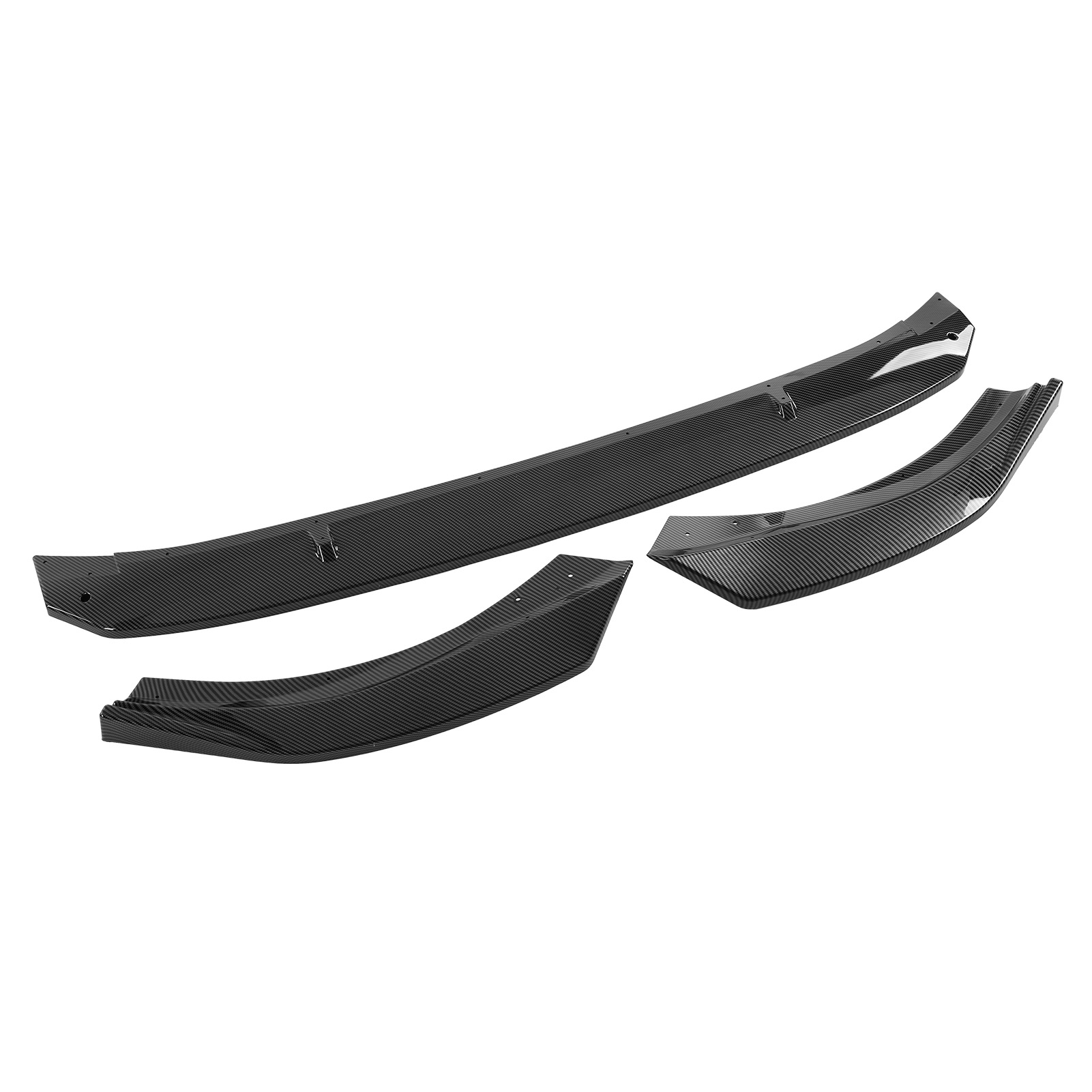 K·seek Design 3-teiliger Frontstoßstangenspoiler, Passend Für Mk8 Standard Ab 2021, Carbonfaser-optik, Aerodynamischer Deflektorsatz