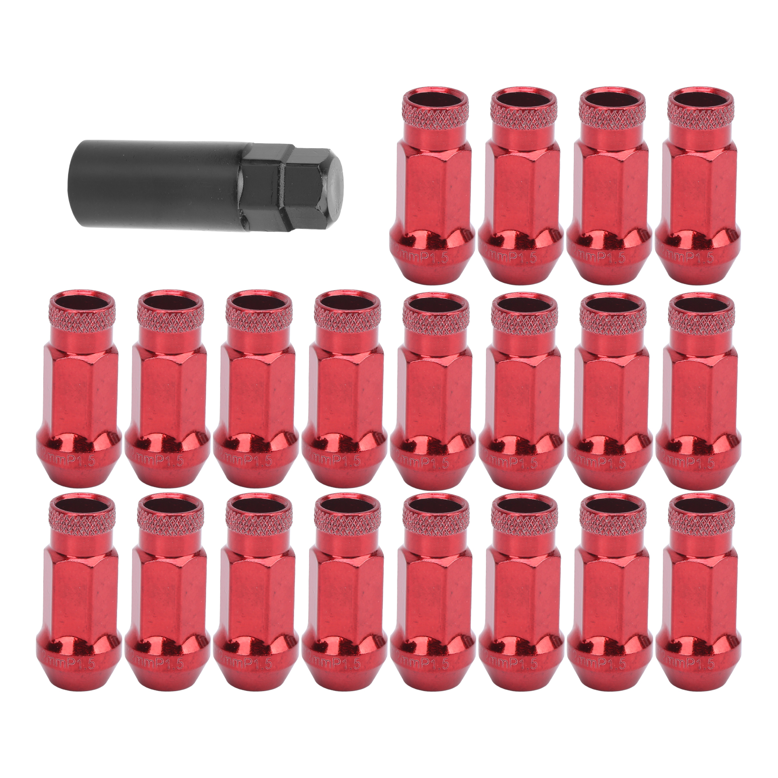 20 Radmuttern 50bv30 Aus Legiertem Stahl, Gewinde M12x1,5, Hochfest, Rot, Ersatz Für Mazda