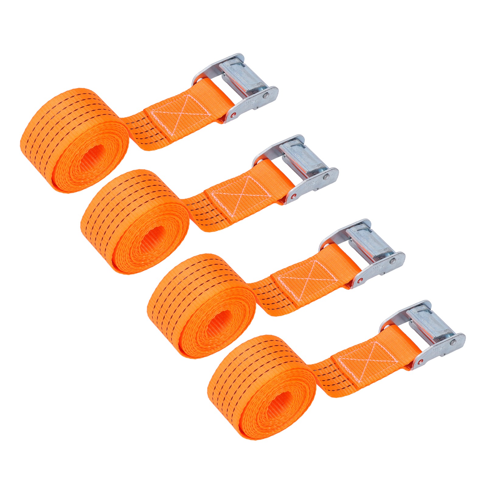 4 Stück 50 Mm (2 Zoll) Breite, Hochfeste Orangefarbene Spanngurte Mit Verstellbarer Schnalle Für Motorradanhänger Und Lkw