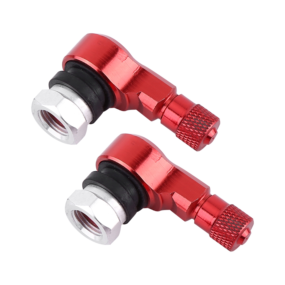 Set Mit 2 Roten 90°-aluminiumventilen Für Motorradreifen, Universeller 11,3-mm-ventilschaft, Robustes Zubehör Für Motorradräder.
