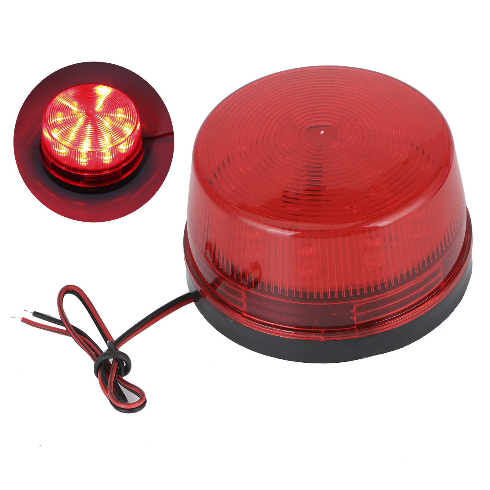 12v Led-notwarnleuchte Mit Blinklicht, Rote Linse, Für Wohnmobil, Lkw, Wohnwagen, Wasserdichte Warnleuchte