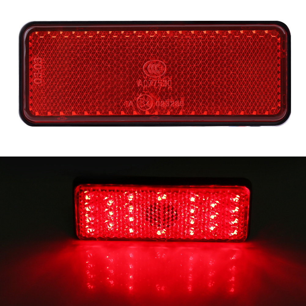 Universelle Rechteckige Led-bremsleuchte Für Motorrad, Roller, Moped Rotes Rücklicht Mit Reflektor Bremslicht