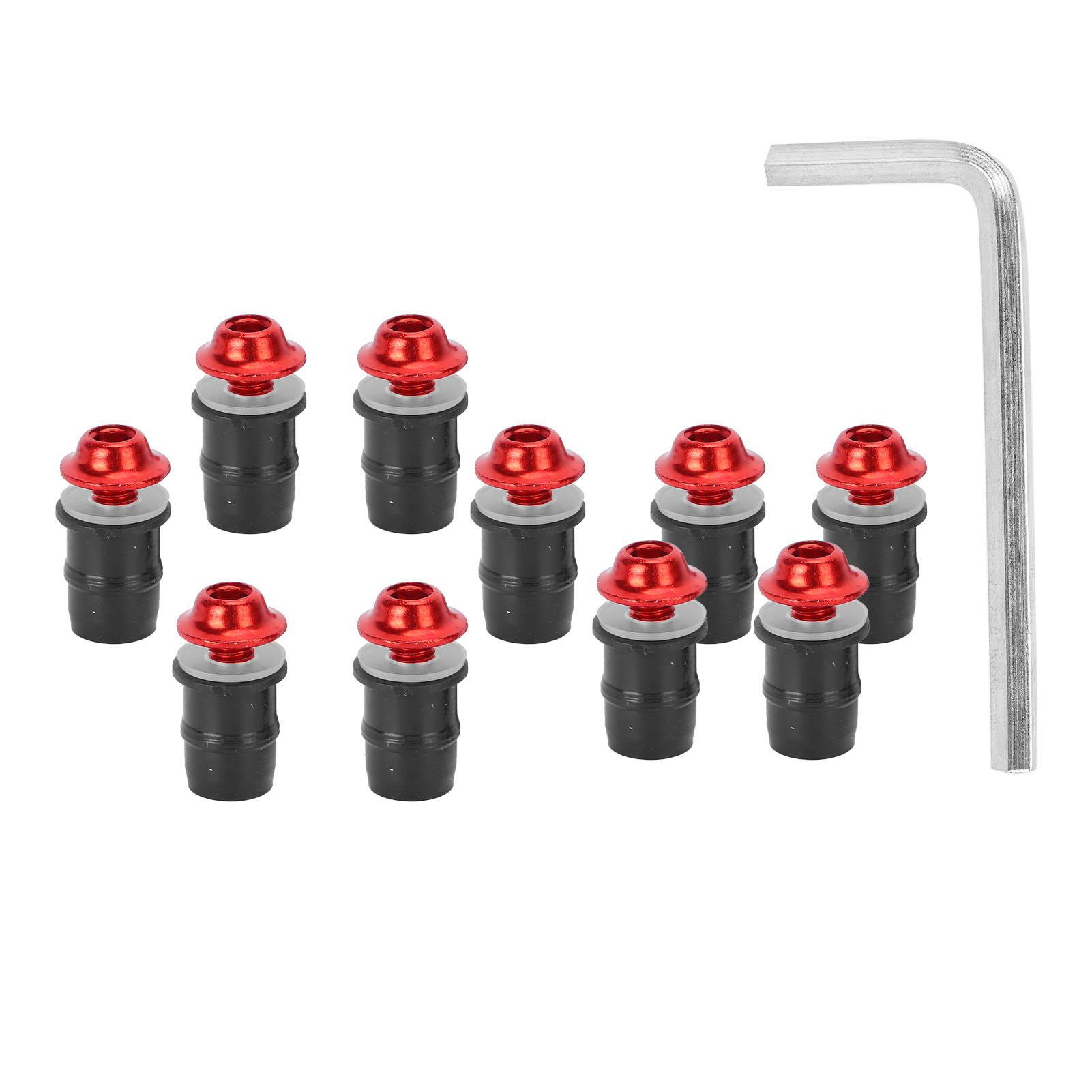 Satz Mit 10 M5x16mm/0,6-zoll-schrauben Für Motorradwindschutzscheiben, Universelle Rote Schrauben Mit Schraubenschlüssel, Montage Der Motorradwindschutzscheibe, Edelstahlschrauben