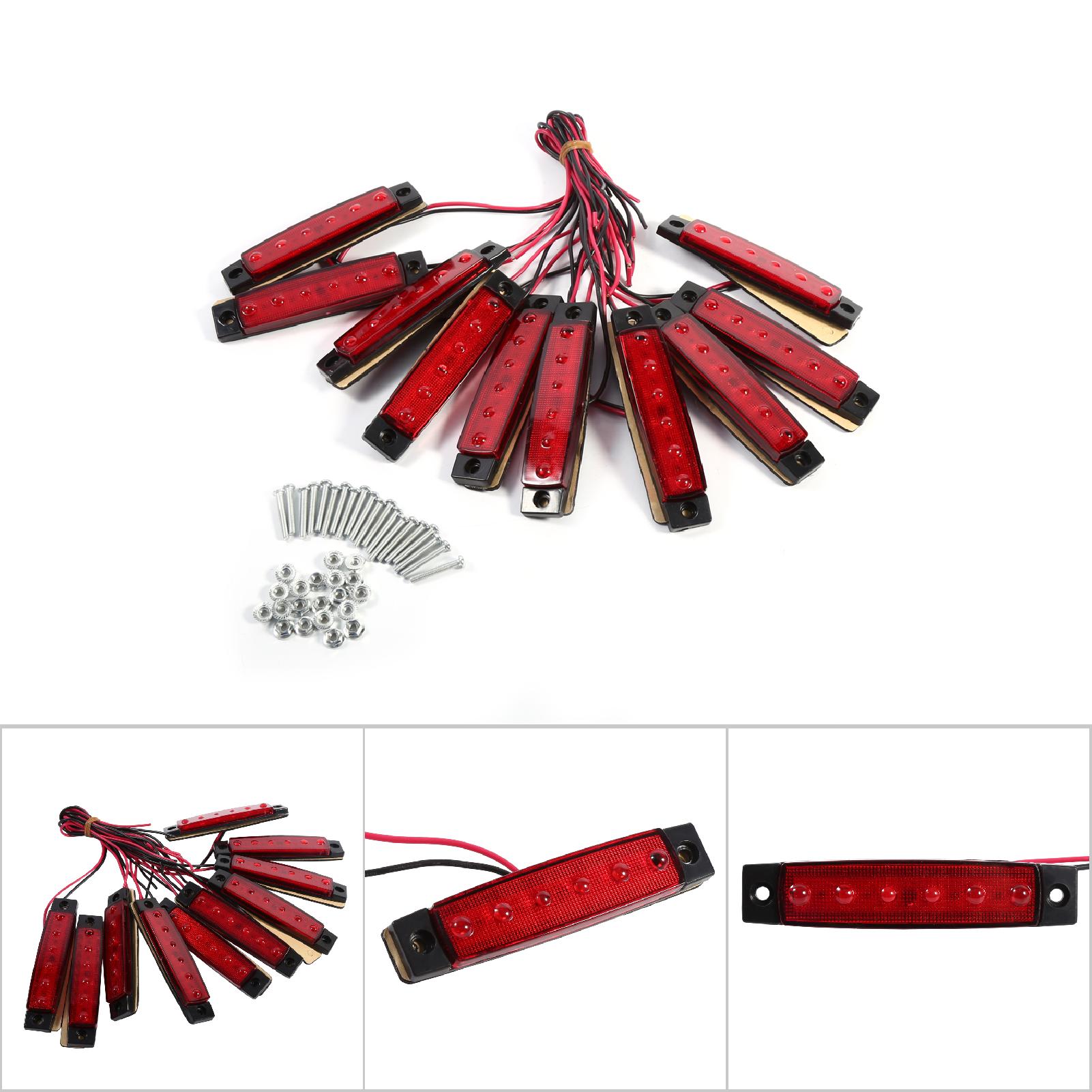 Seitliche Positionsleuchten, 6 X 10 Leds, Rote Blinker Für Lkw, Transporter, Wohnwagen, Nutzfahrzeuge, Wasserdichte Positionslampen