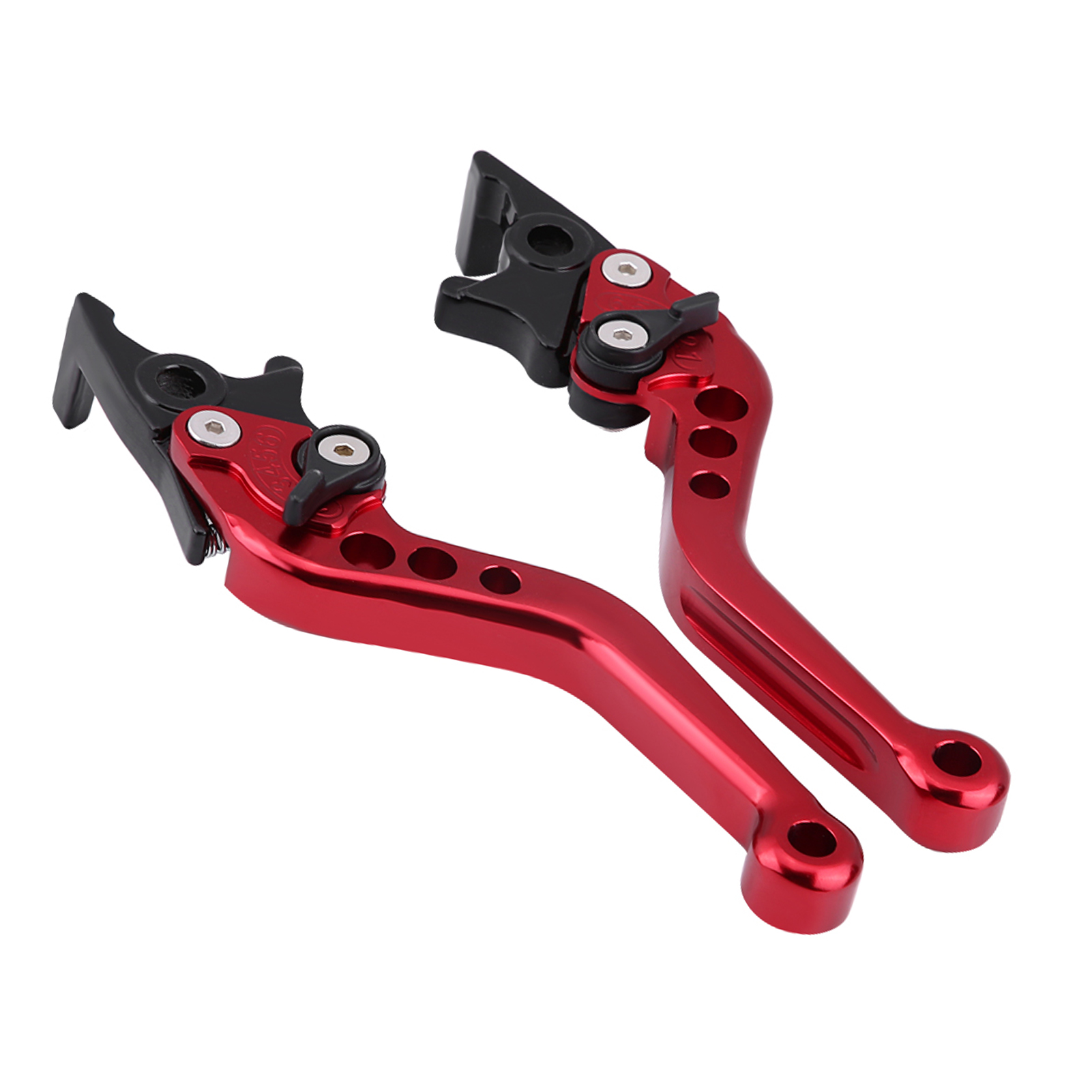 Roter Cnc-gefräster Aluminium-doppelscheibenbremshebel Für Motorrad Und Roller, 2er-set, Custom-modifikationsteil