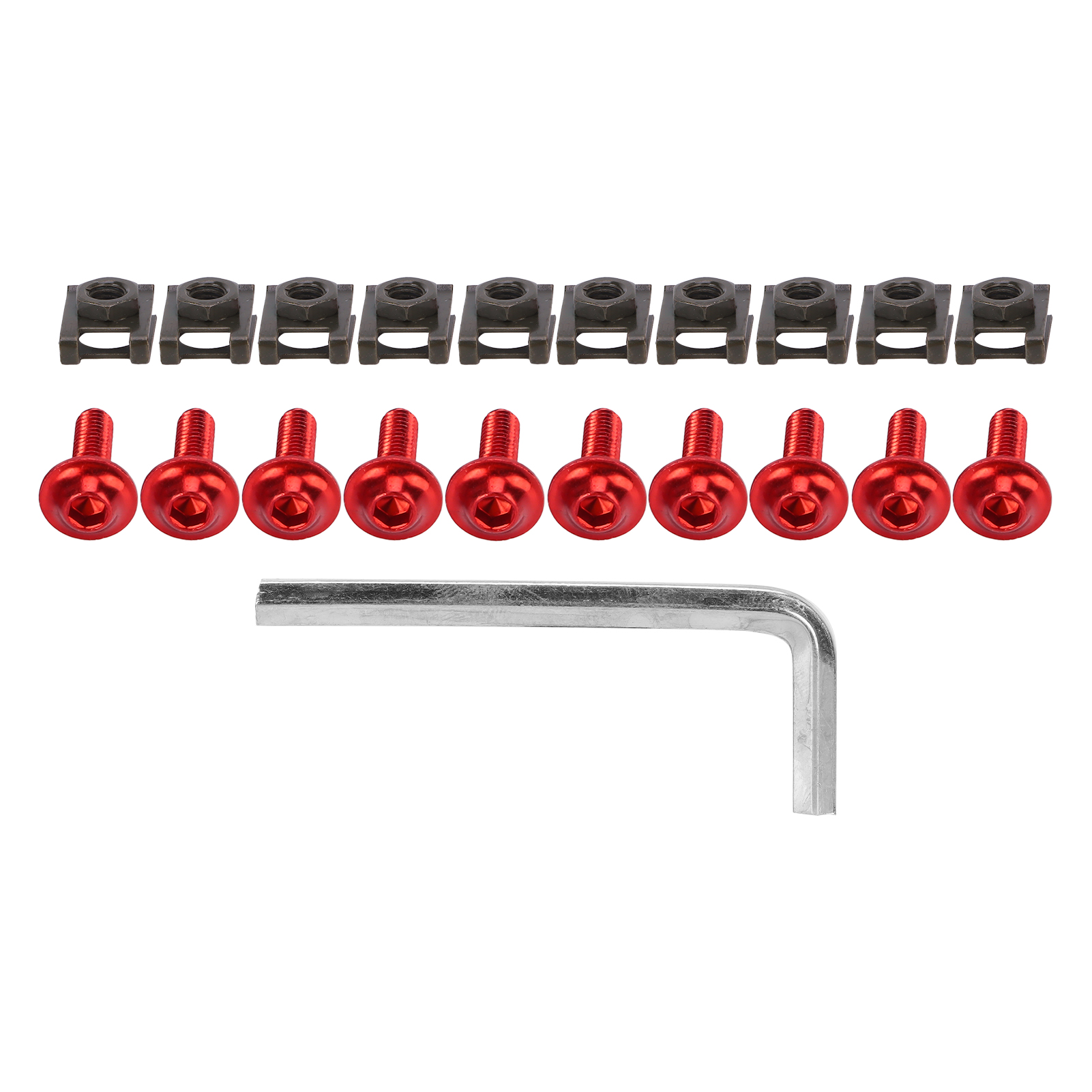 Satz Mit 6 Eloxierten M6-schrauben Für Motorrad-windschutzscheiben, Kawasaki-verkleidungsersatz, Rotes Aluminium, Verkleidungsbefestigung