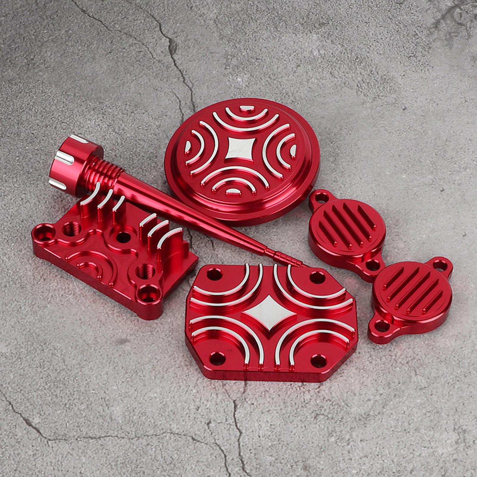 Roter Aluminium-motordeckel Für Lifan 110cc 125cc Motocross-motorräder, Dekorativer Kurbelgehäusedeckel-satz, Passgenaue Ersatzteile