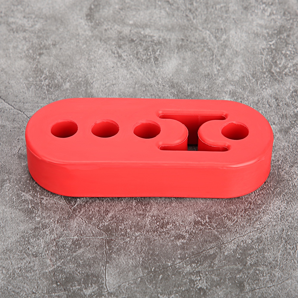 4 Universelle, Verstellbare 12-mm-auspuffhalterungen Aus Polyurethan, Rot, Mit Auspuffdämpfer, 4-loch-befestigung, Robust Und Flexibel