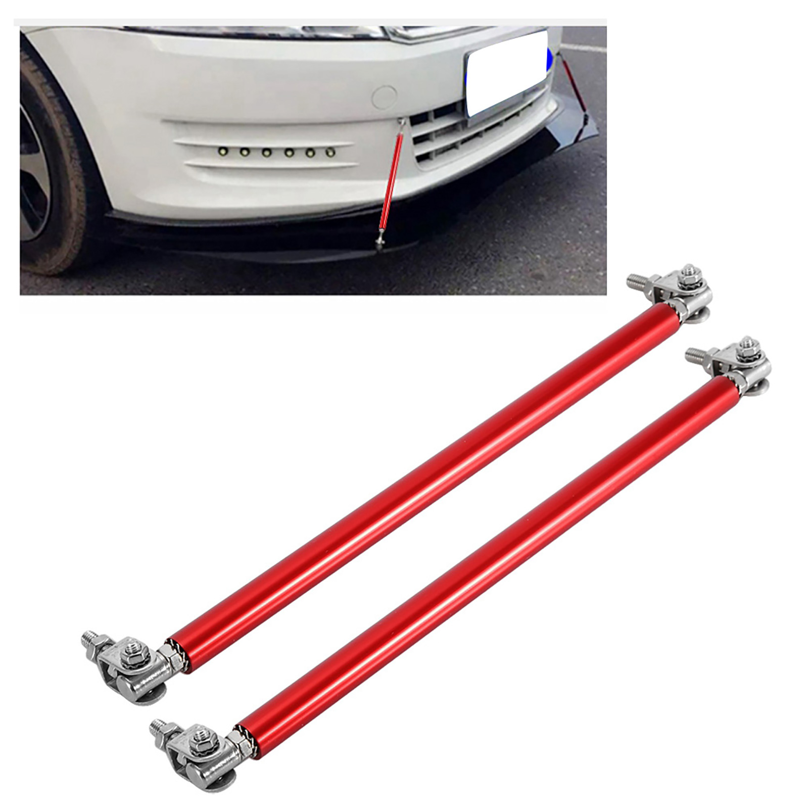 Paar 20 Cm Lange Stoßstangen-verstärkungsstreben, Kühlergrillverstärkung, Rote Stoßstangenstabilisatoren, Tuning-verstärkungsset