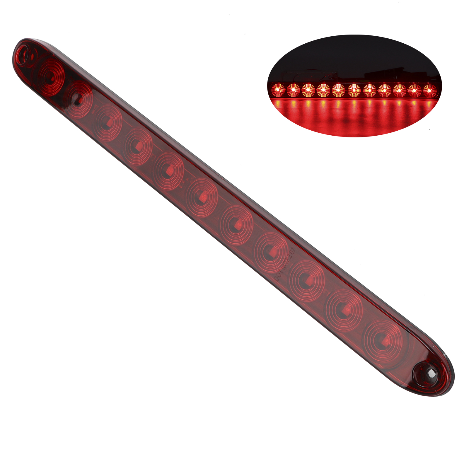 12v 11 Led Rotes Blinkbremslicht, Polycarbonatlinse In Streifenform Für Lkw, Anhänger Und Schwere Nutzfahrzeuge