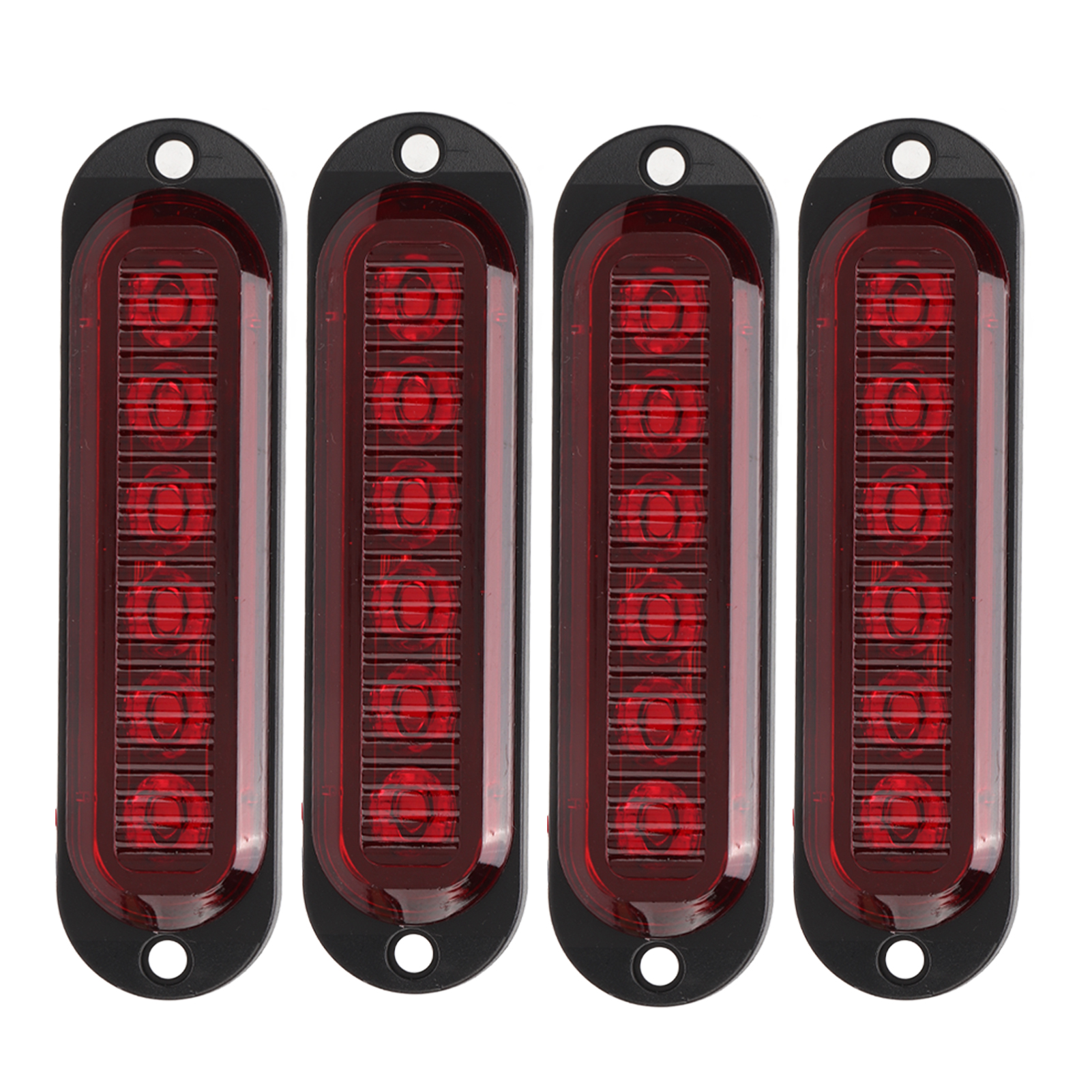 4-teilige Lkw-seitenmarkierungsleuchten, 90 Lm Hohe Helligkeit, Ip65 Wasserdicht, 6 Leds, 12–24 V Rotes Notlicht, Signalgeber Für Nutzfahrzeuge
