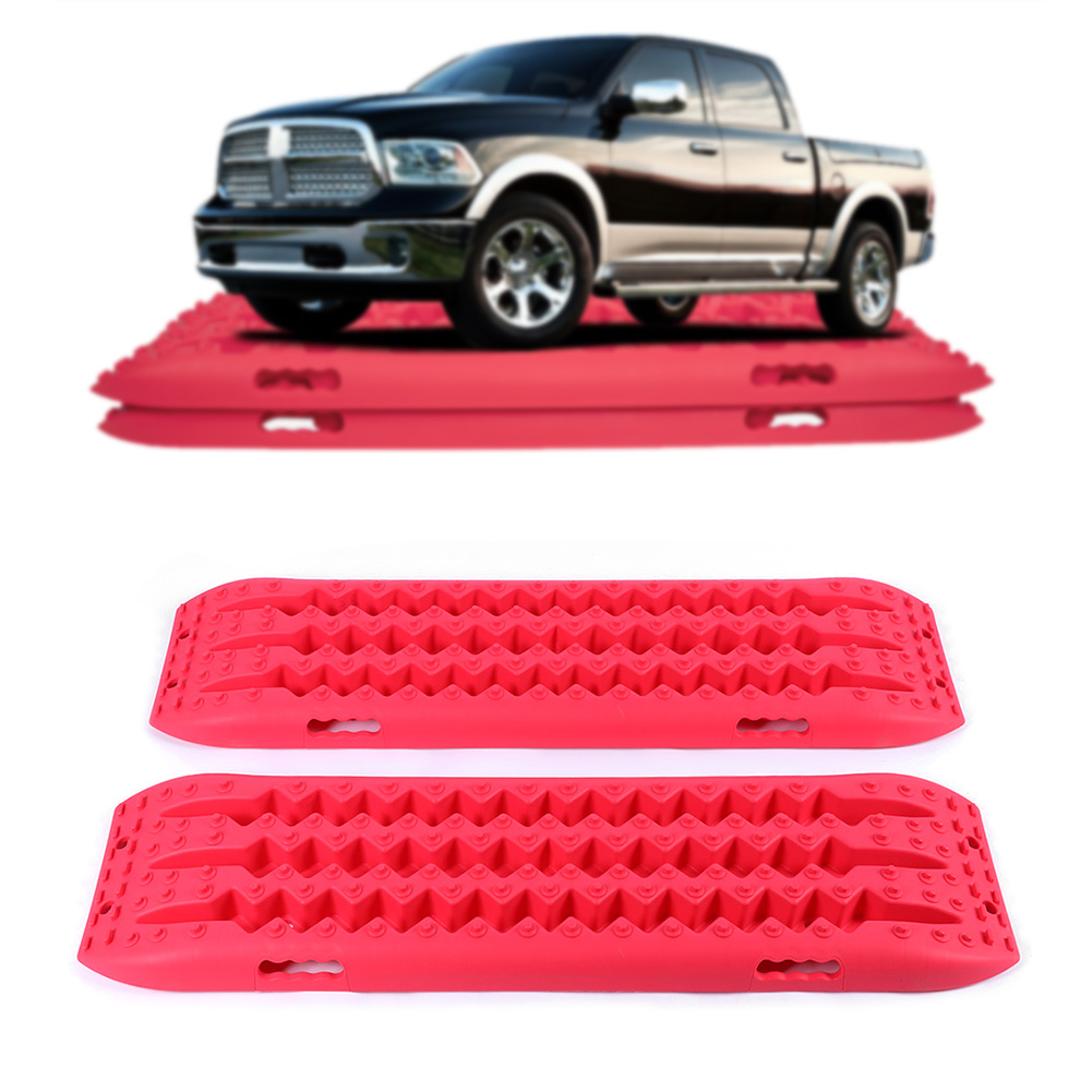 2 Stück Bergungsketten Sand Traktion Schnee Offroad Reifen Leiter 4wd 10t (rot)