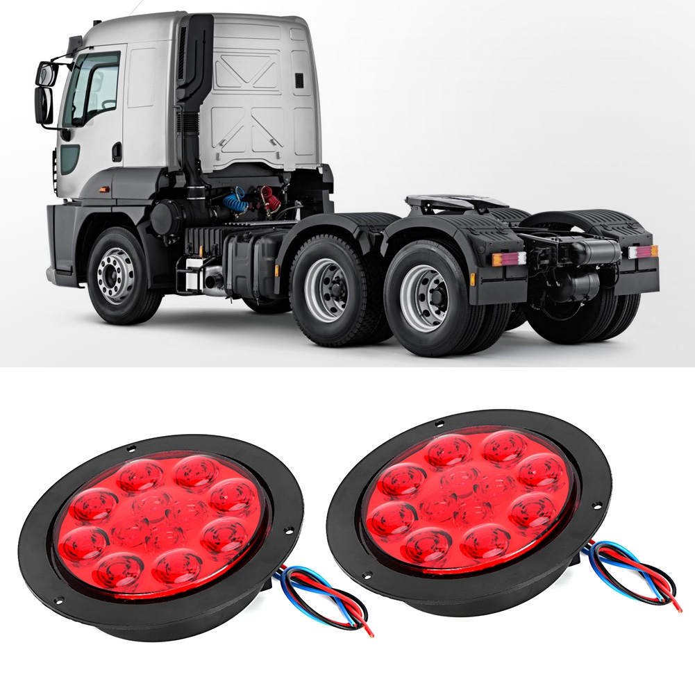 2 Stück 4 Zoll 24v 12 Leds Ip65 Blinker Rücklicht Nebelscheinwerfer Für Lkw Anhänger Rot
