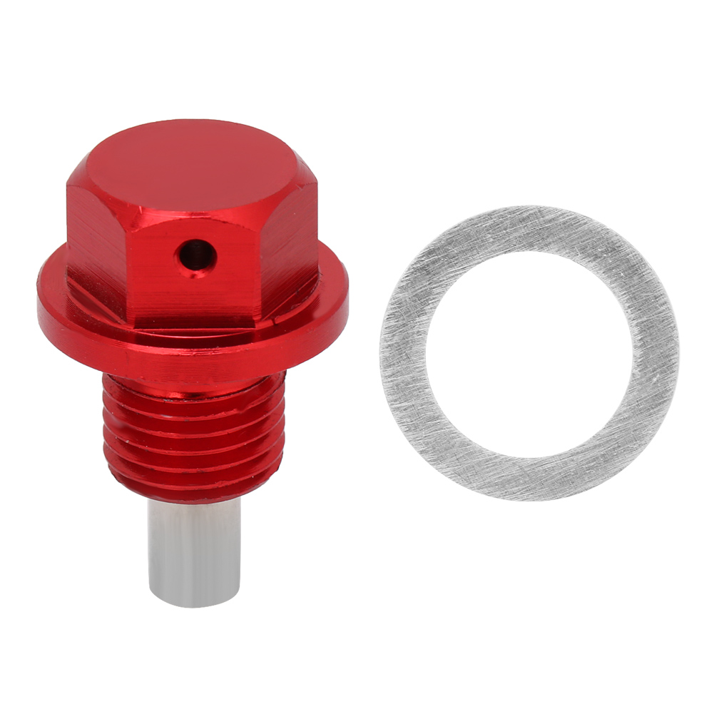 Magnetische Ölablassschraube M12x1,25 Aus Roter Aluminiumlegierung Für Das Kurbelgehäuse Von Automobilmotoren, Präzises Gewinde, Auslaufsicher, Langlebig, Einfacher Austausch.